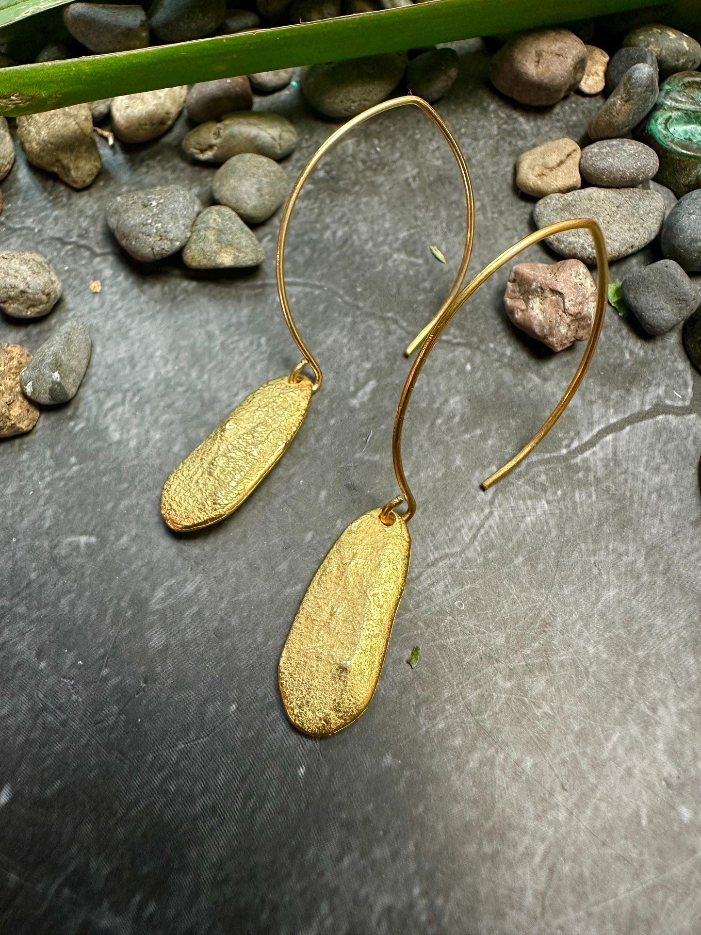 Sundrop Earrings - Handmade 10k Gold over Pewter