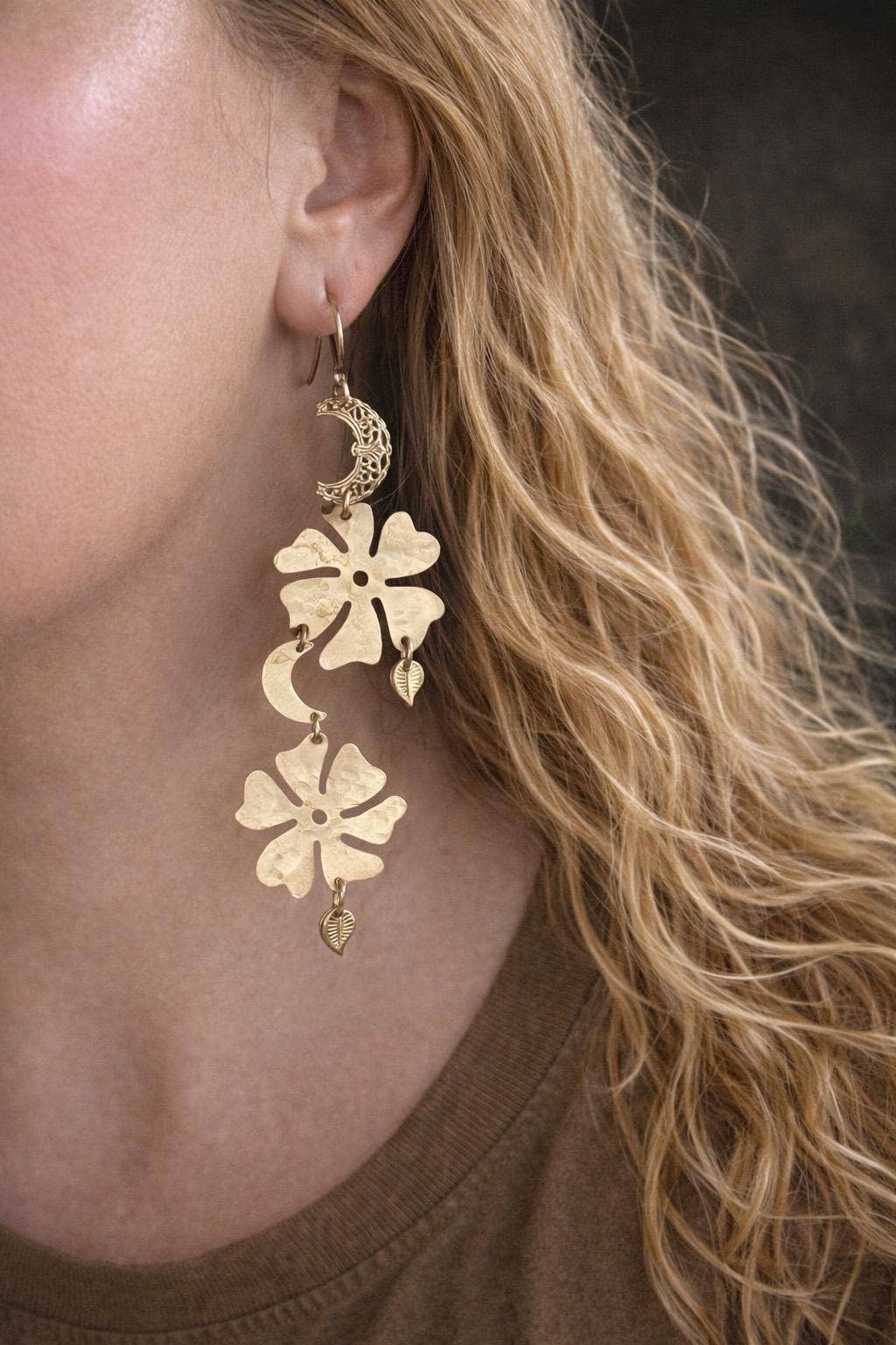 Moon Floral Earrings