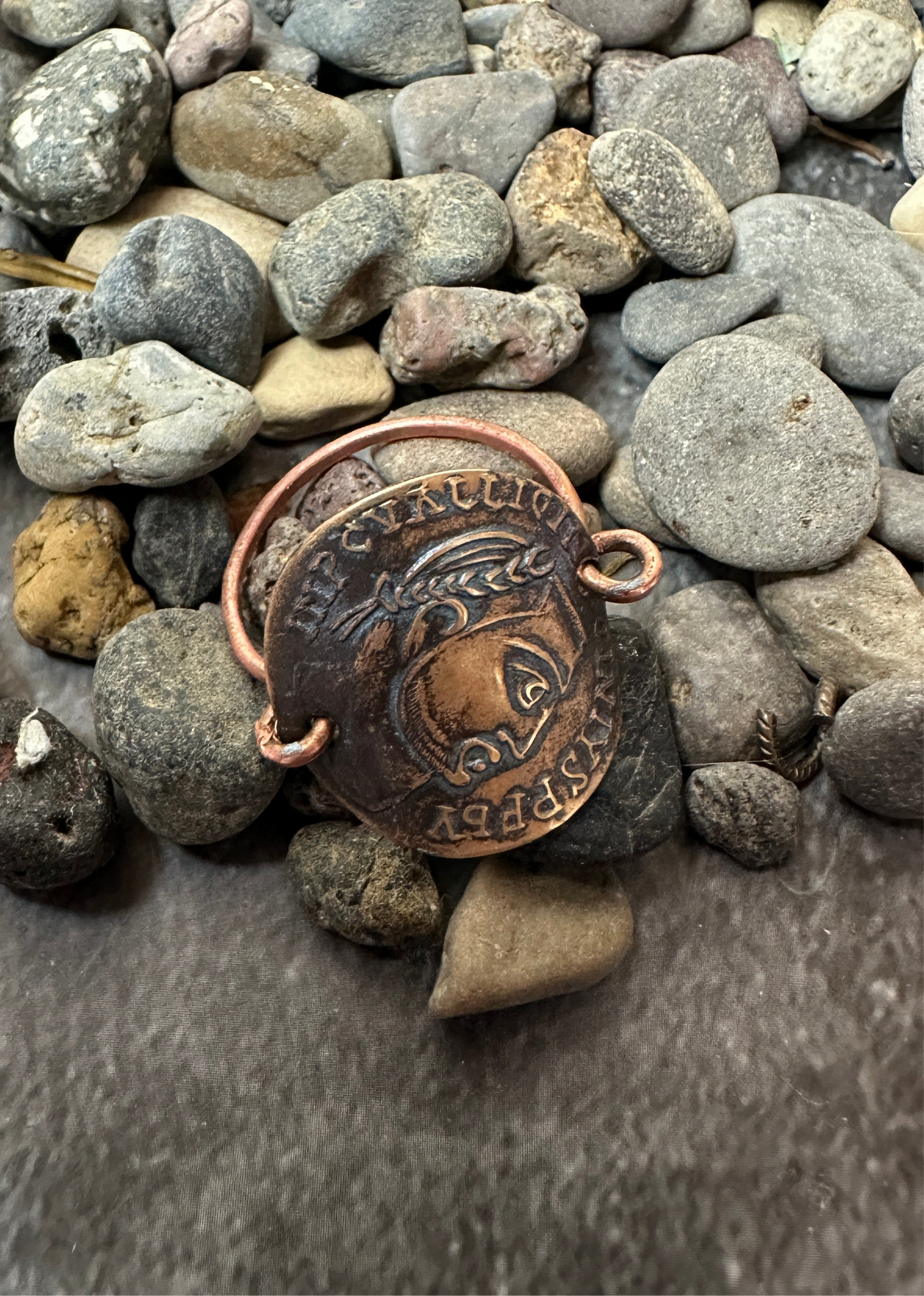 Roman Coin - Hand Formed Ring - Copper & Brass