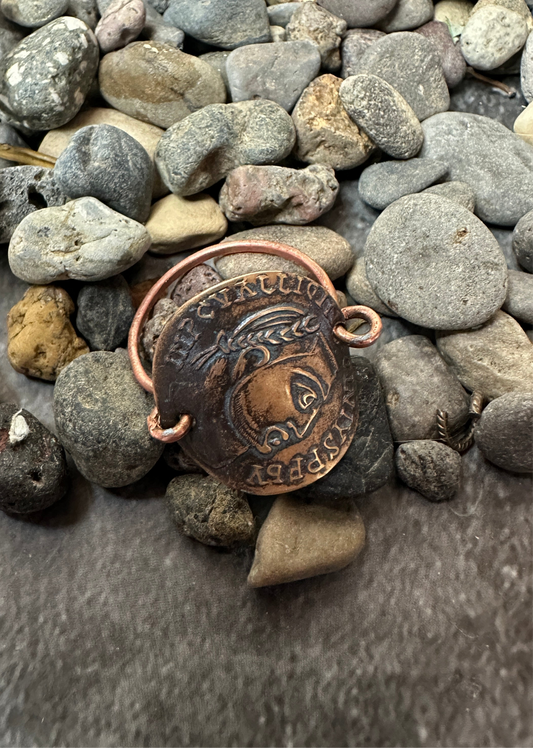 Roman Coin - Hand Formed Ring - Copper & Brass