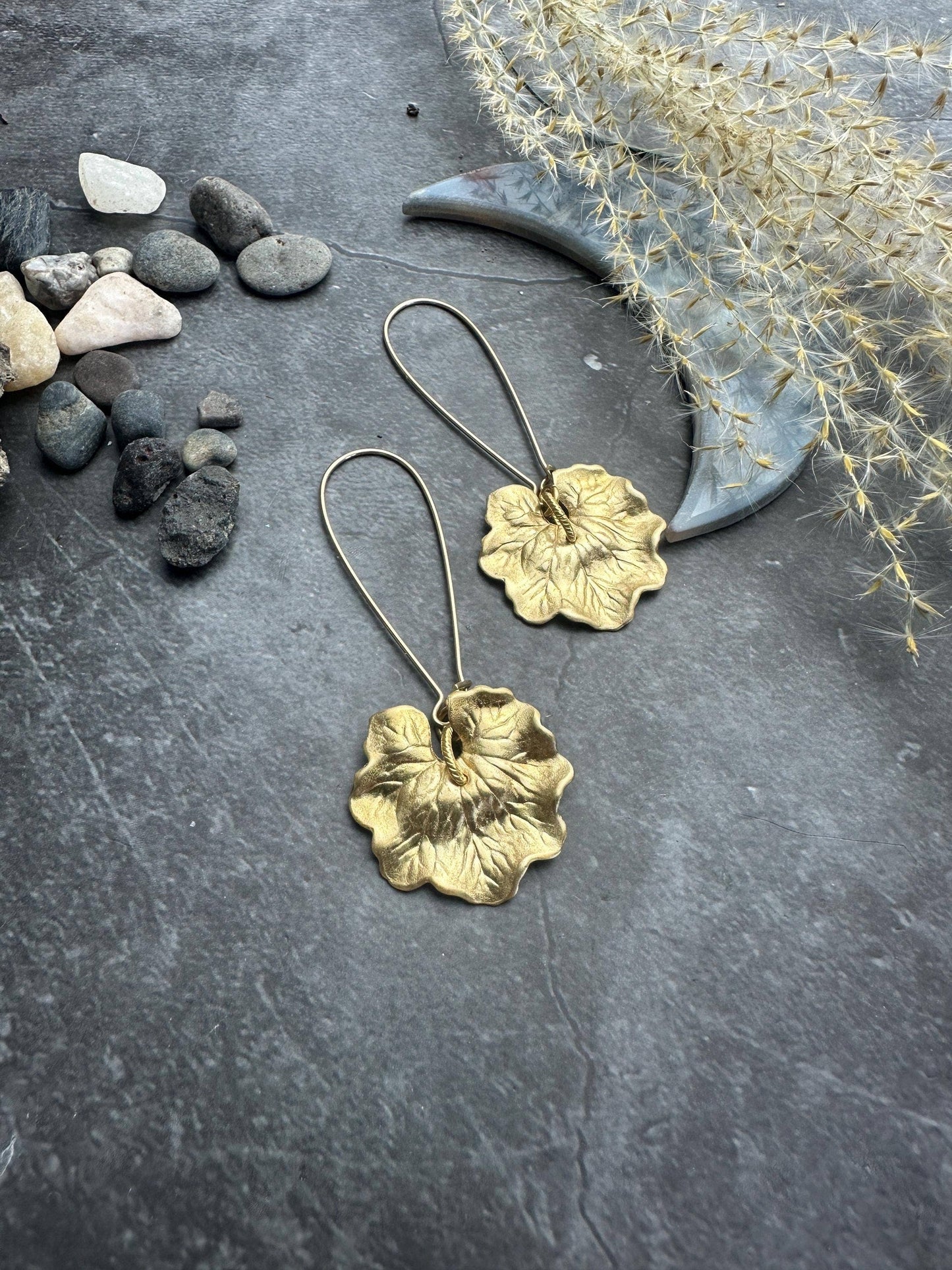 Handcrafted Leaf Dangle Earrings