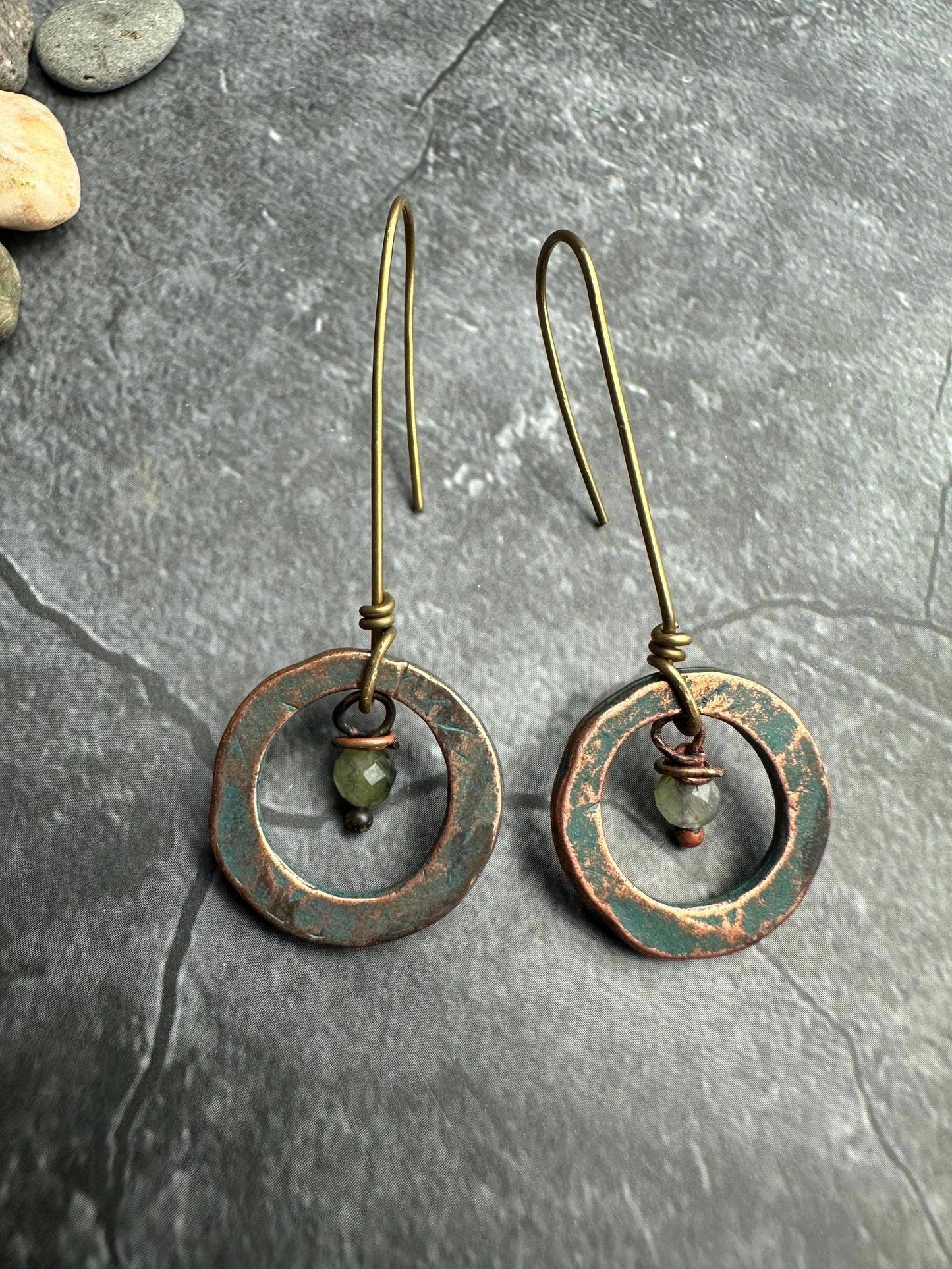 Elongated Frame Earrings - Minimal Style copper