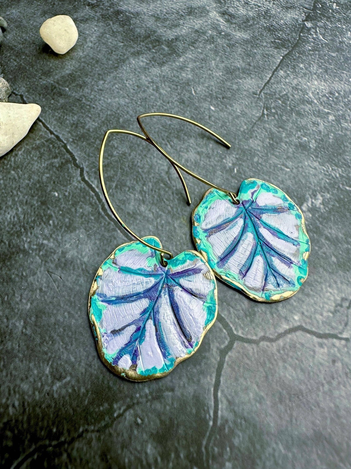 Tropical Leaf Enamel Earrings
