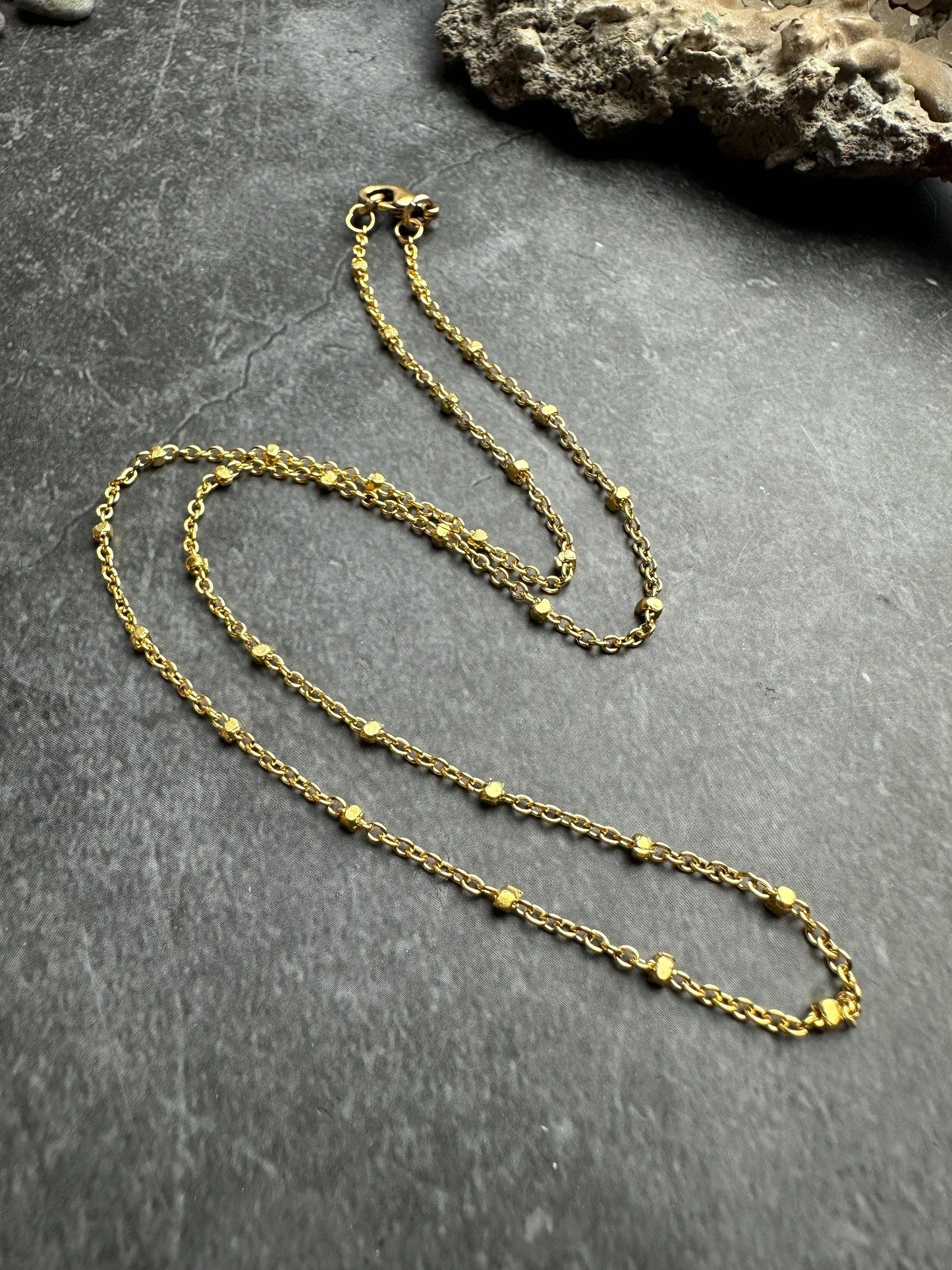 Satellite Chain - 10k Gold Plated Choker Necklace