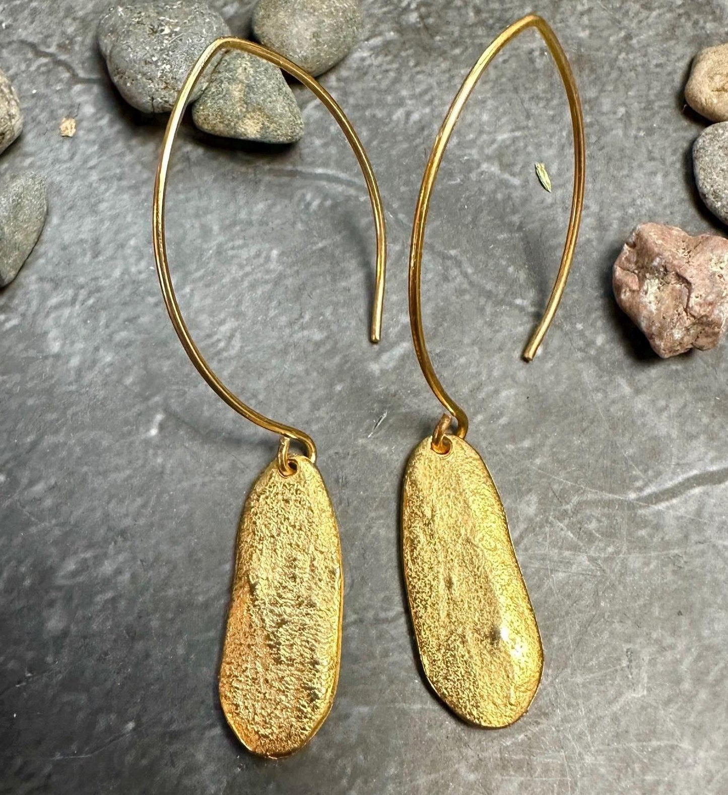 Sundrop Earrings - Handmade 10k Gold over Pewter