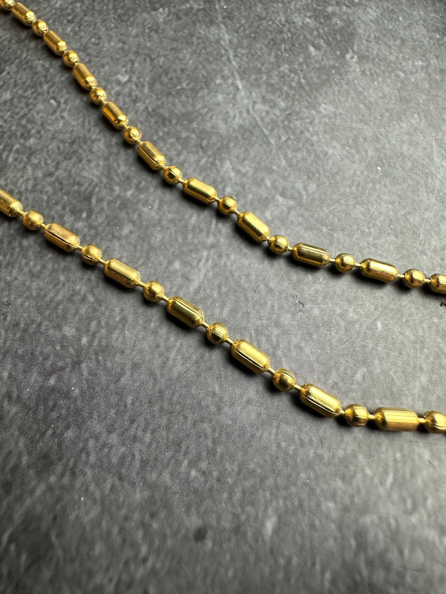 Dainty Dots and Dashes Necklace - 10k Gold Plated Chain