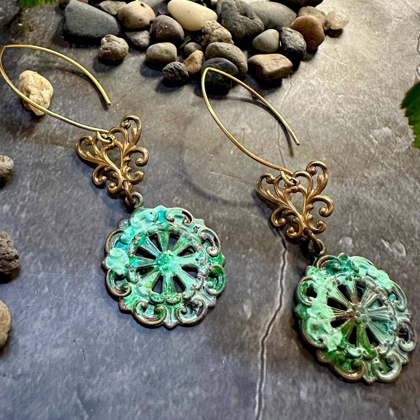 Flourish Filigree Earrings- Handmade Solid Brass