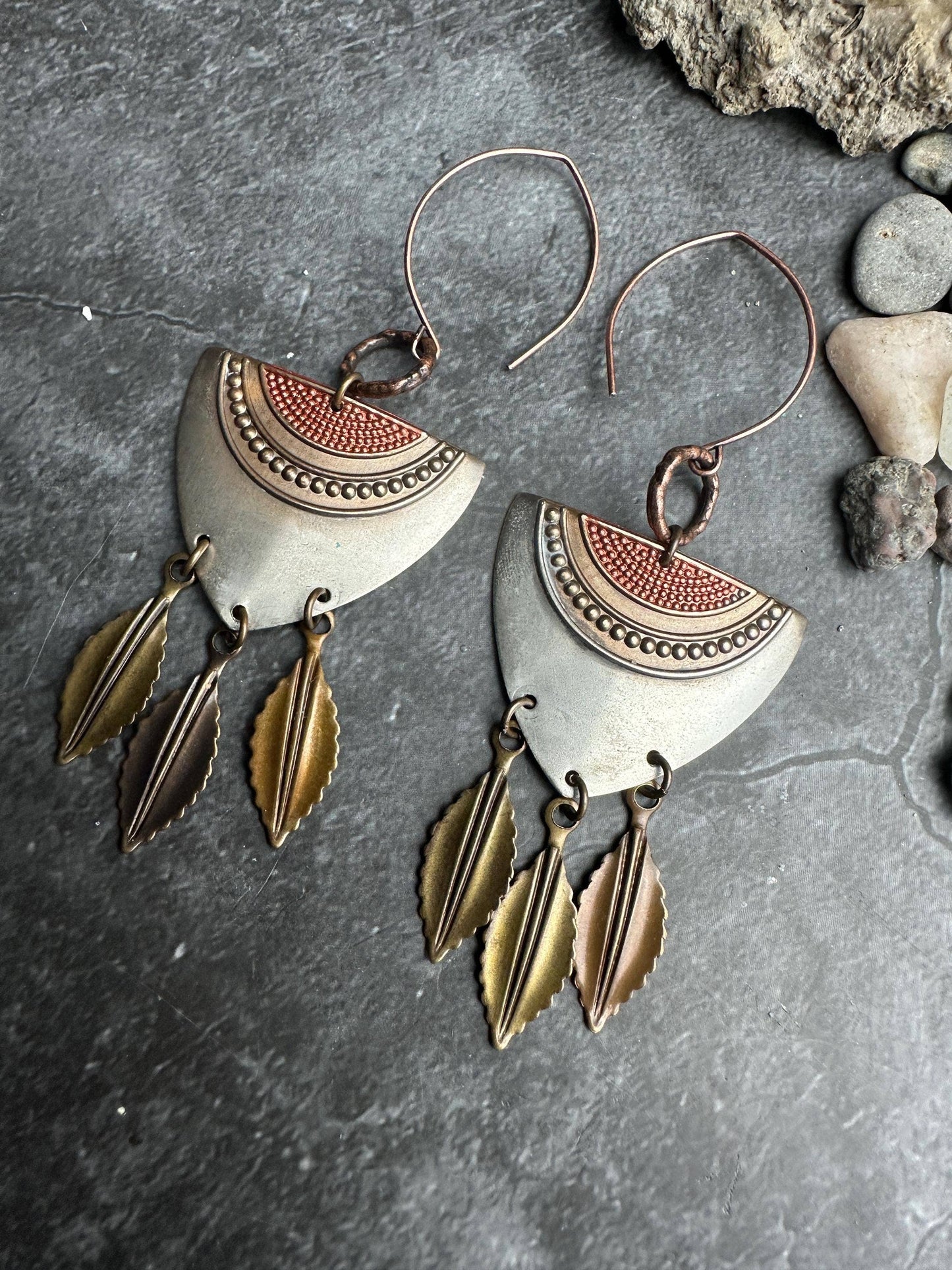 Handcrafted Artisan mixed Metal Earrings