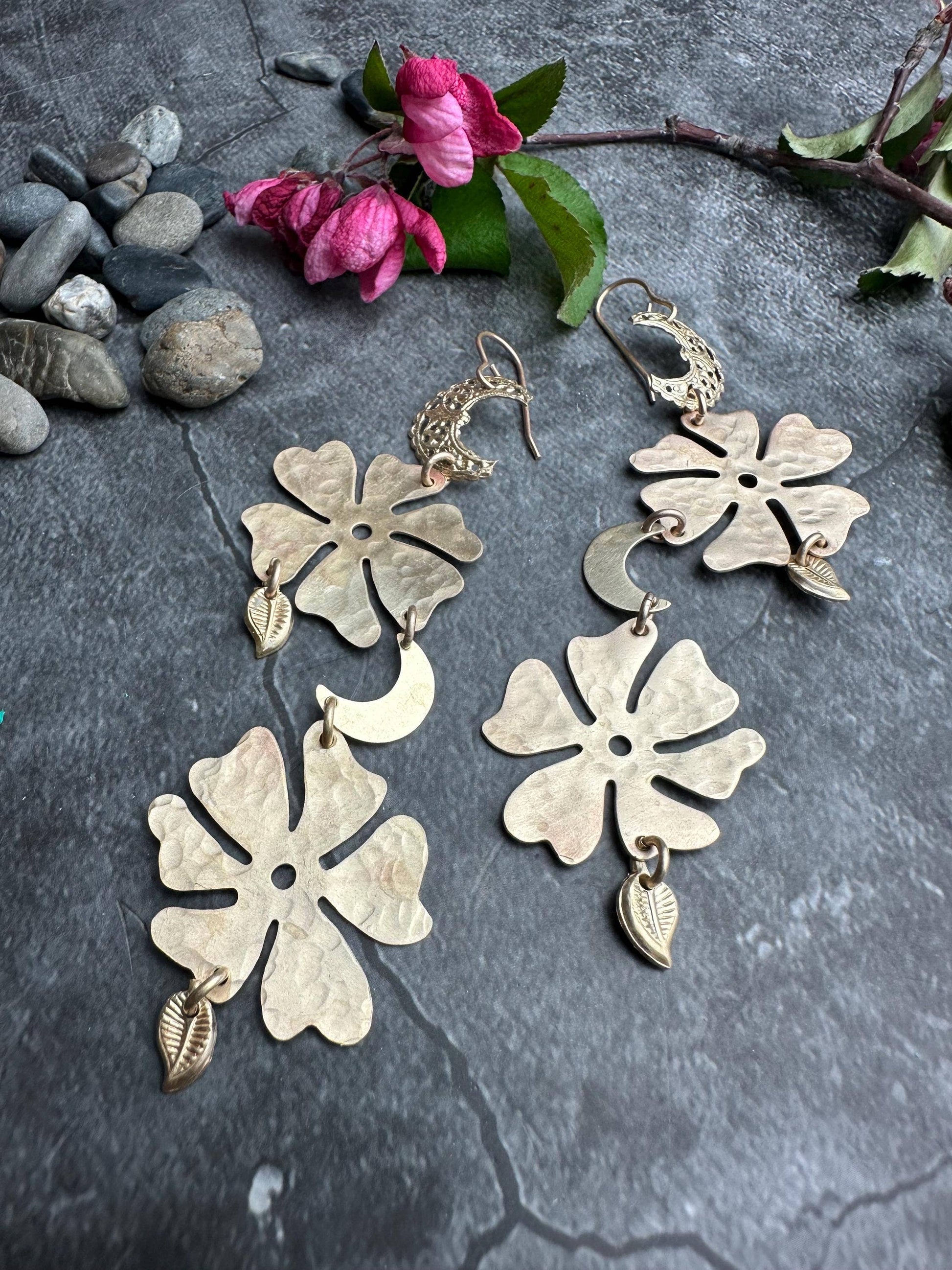 Moon Floral Earrings