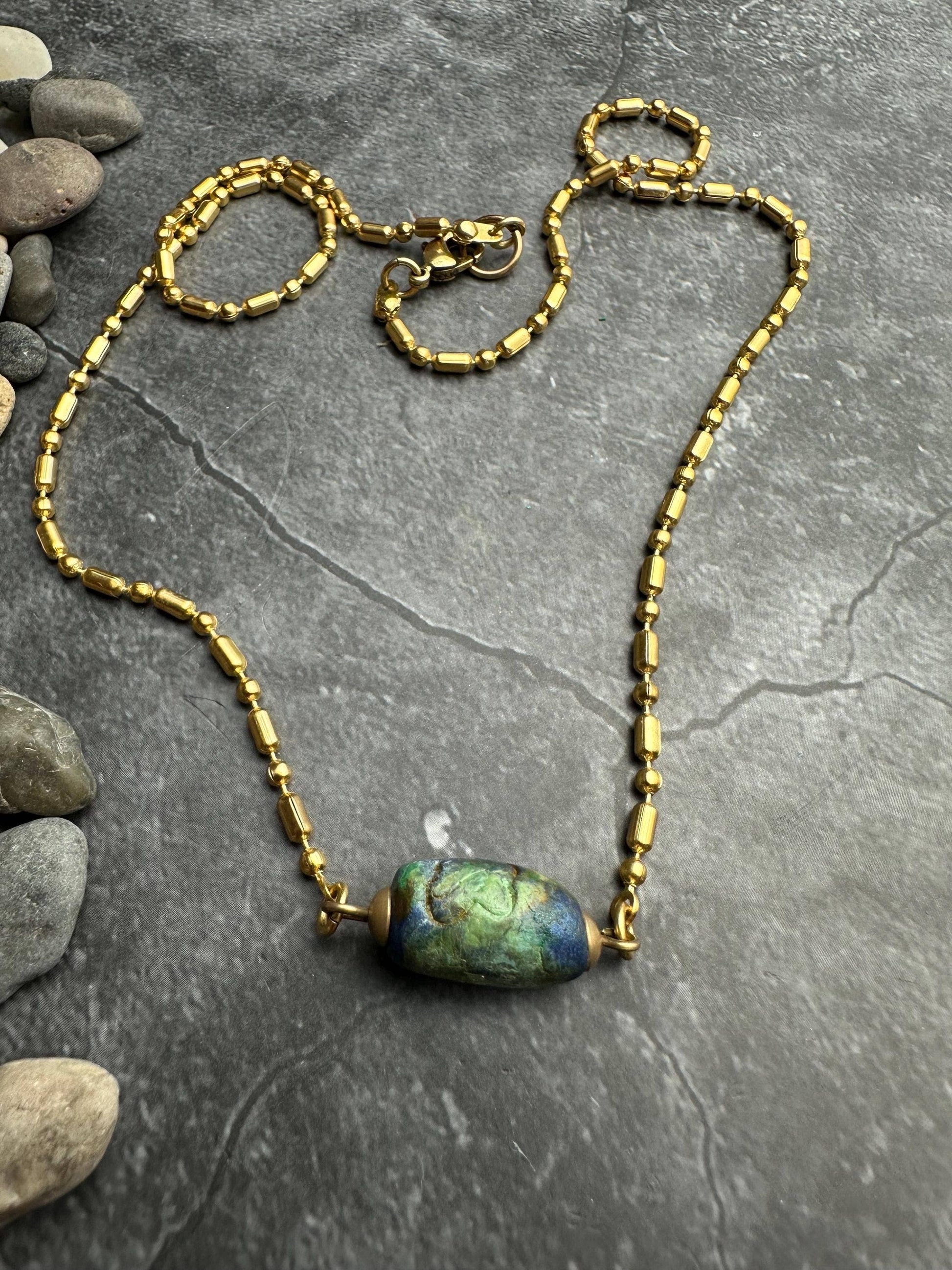 Trade Bead Necklace - hand Painted