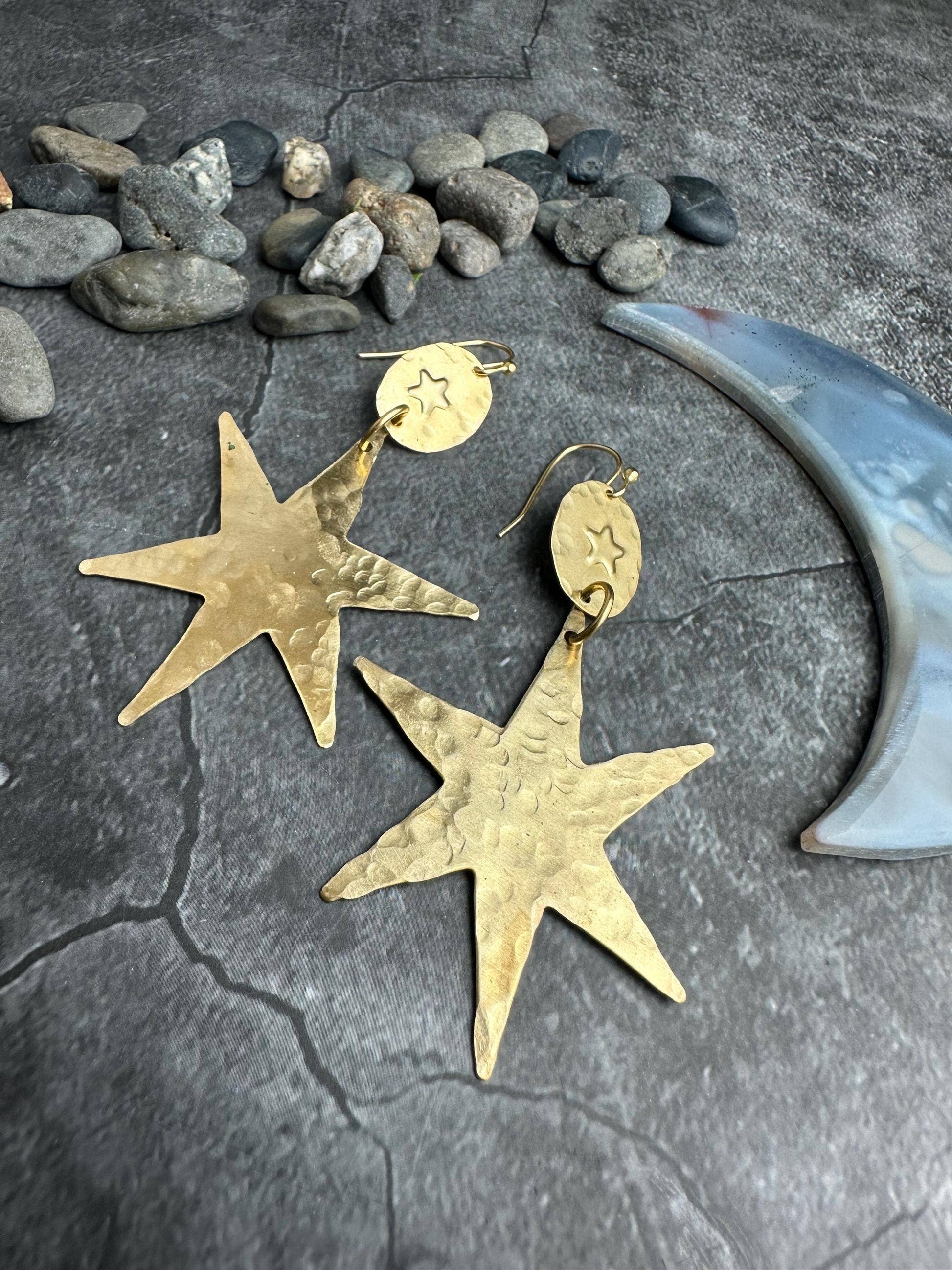 Brass Starburst Earrings