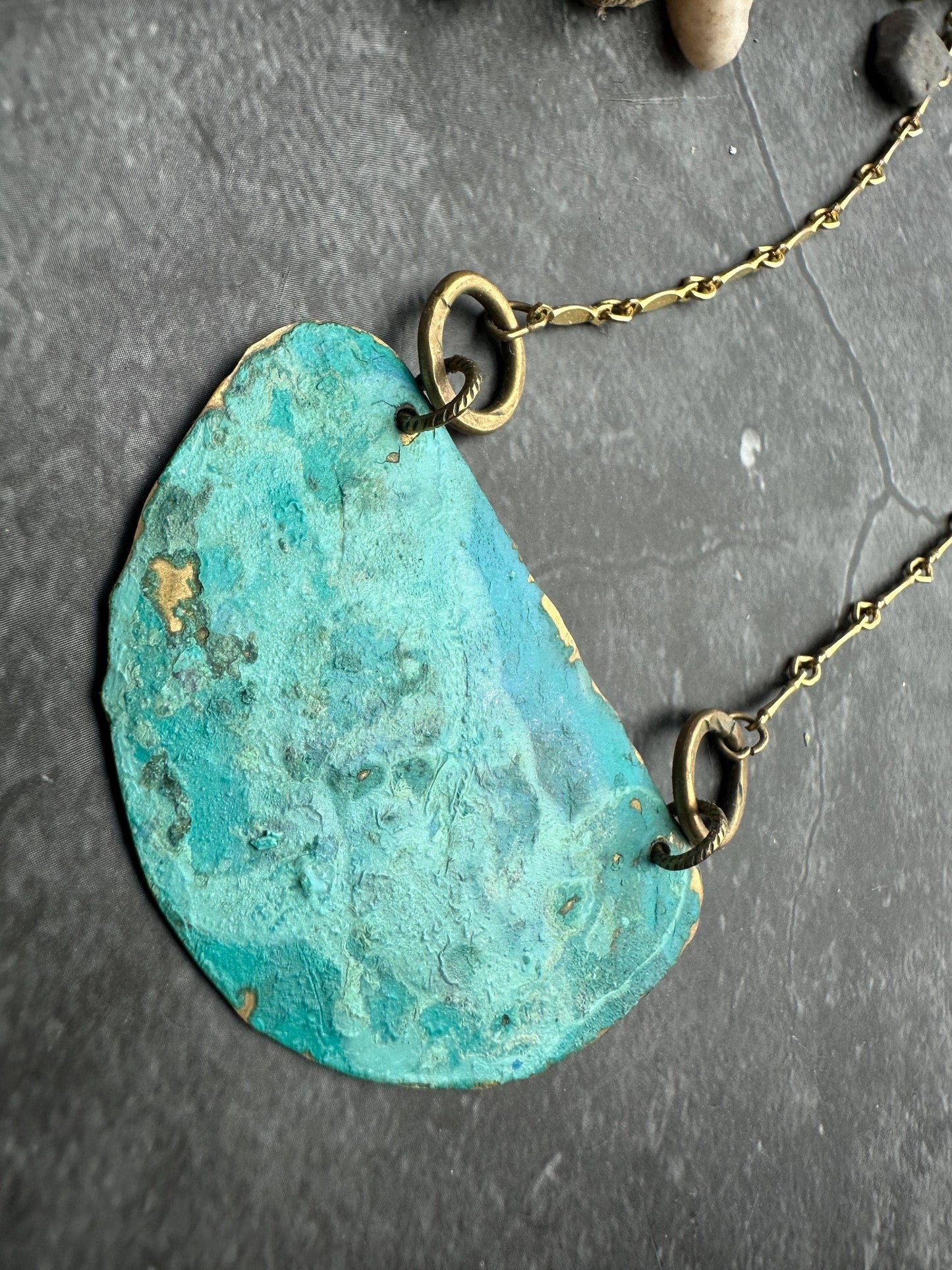 Geometric Half Circle Disc Necklace