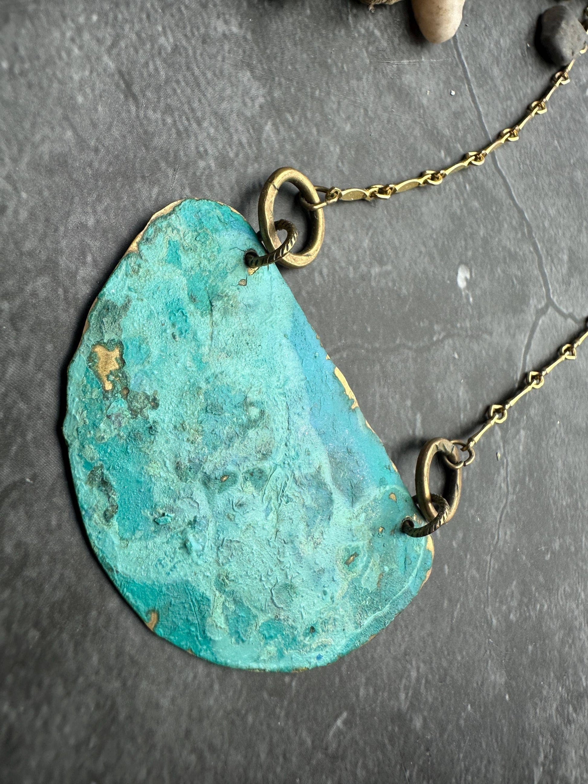 Geometric Half Circle Disc Necklace