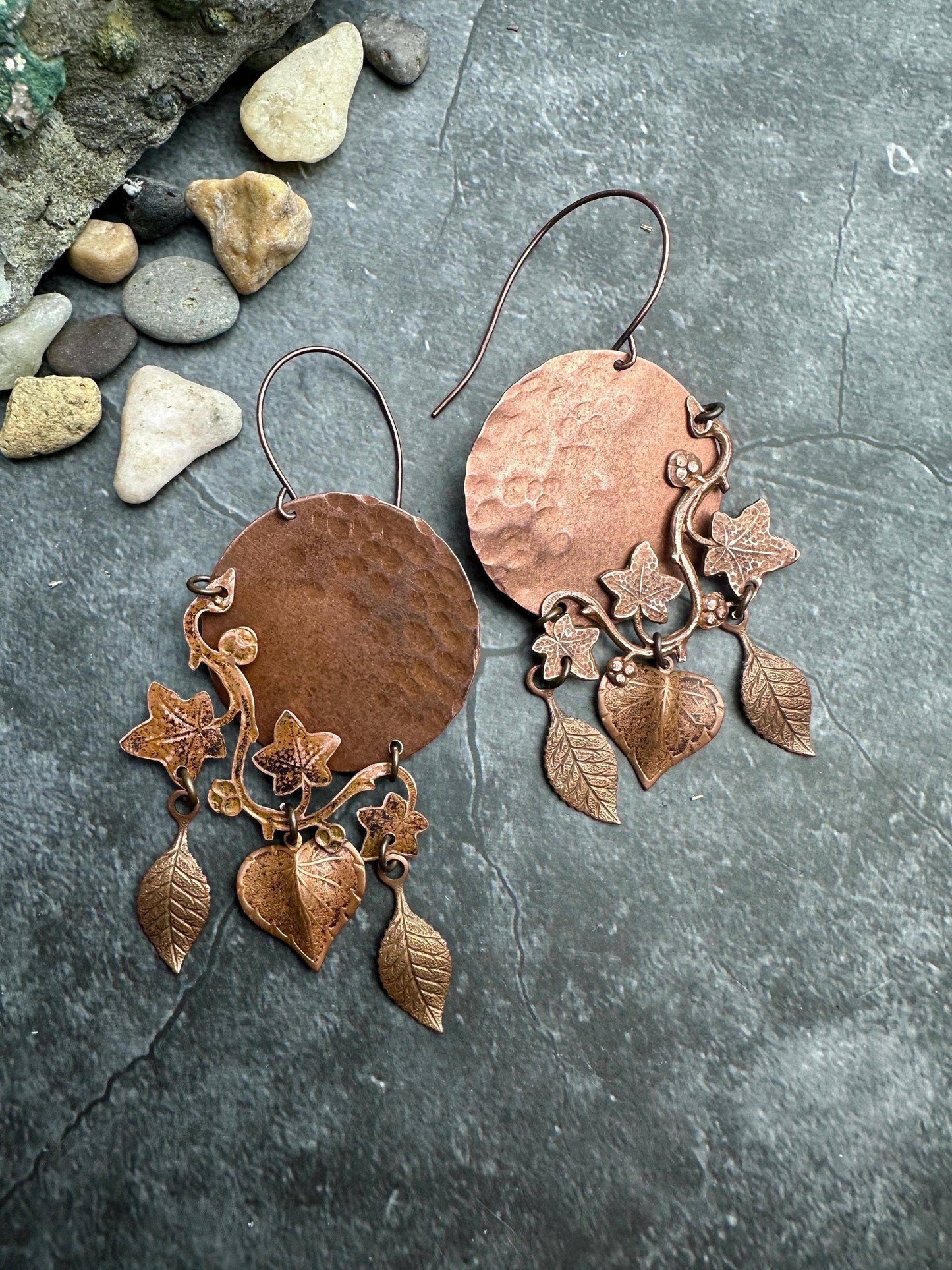 Ivy Moon Handcrafted Hammered Copper Earrings