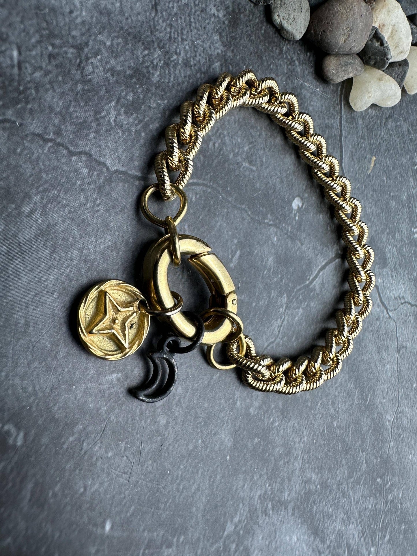 Star and Moon Charm Keeper Bracelet
