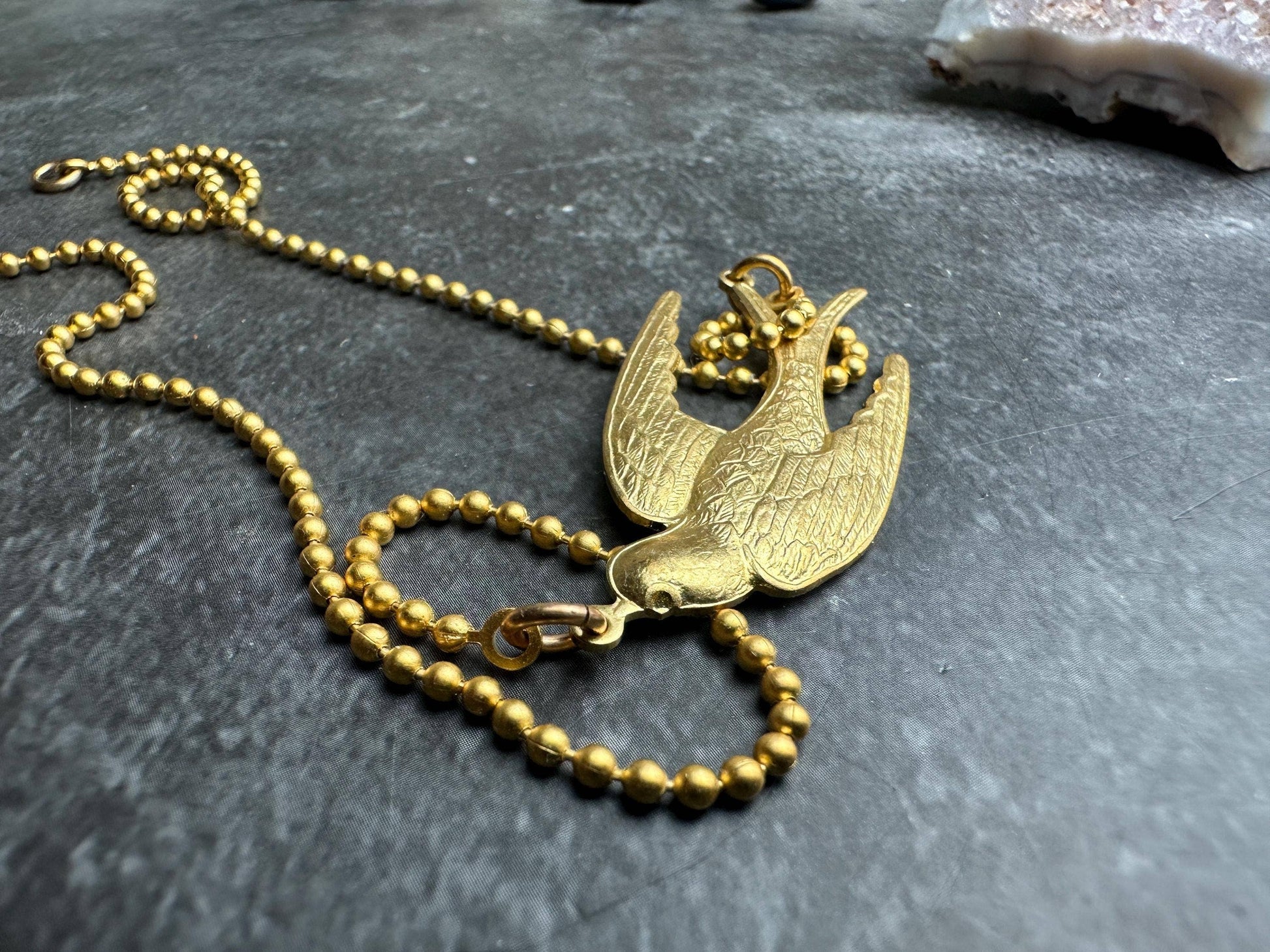 Enchanting Brass Bird Choker