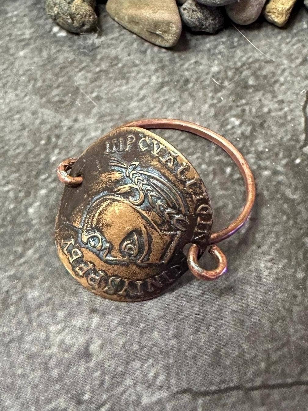 Roman Coin Ring - Copper Brass Band