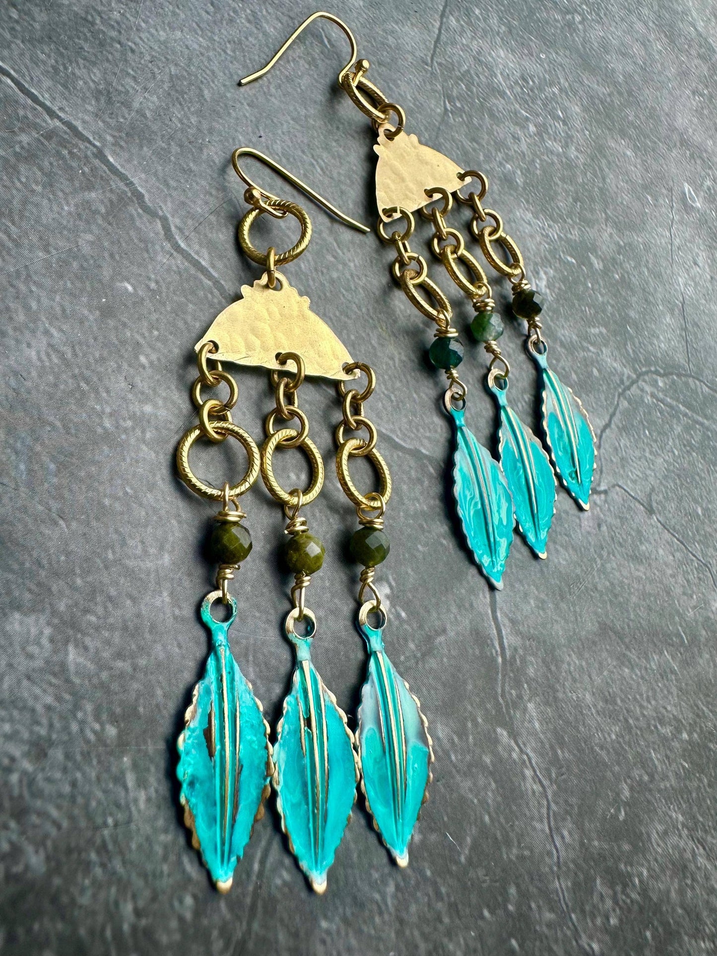 Gilded Goddess Leaf Earrings