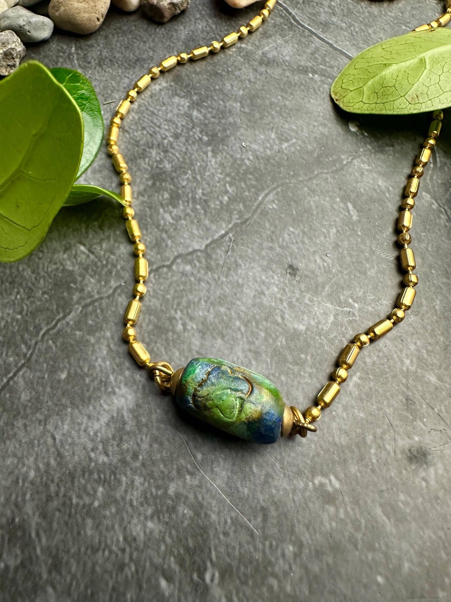 Trade Bead Necklace - hand Painted