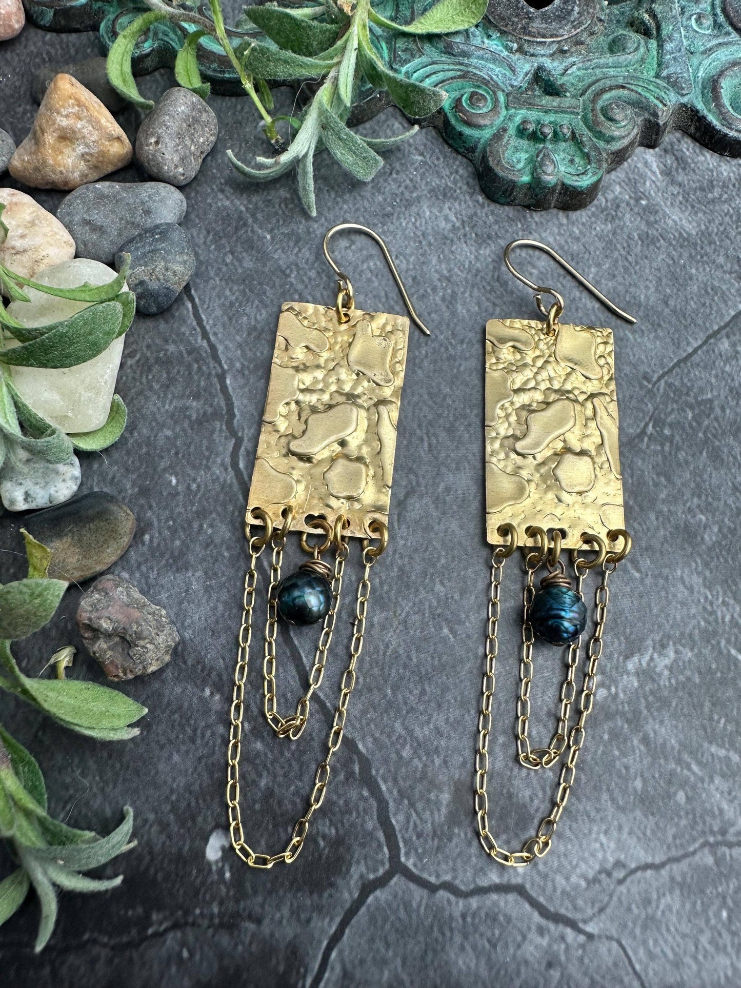 Molten Gold Fringe Earrings