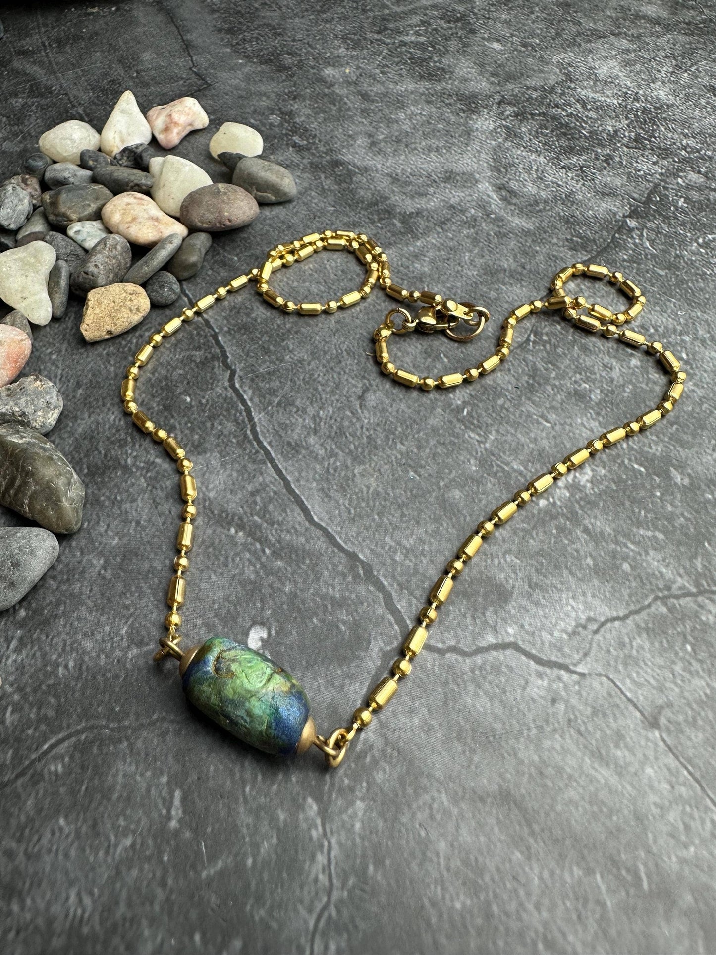 Trade Bead Necklace - hand Painted