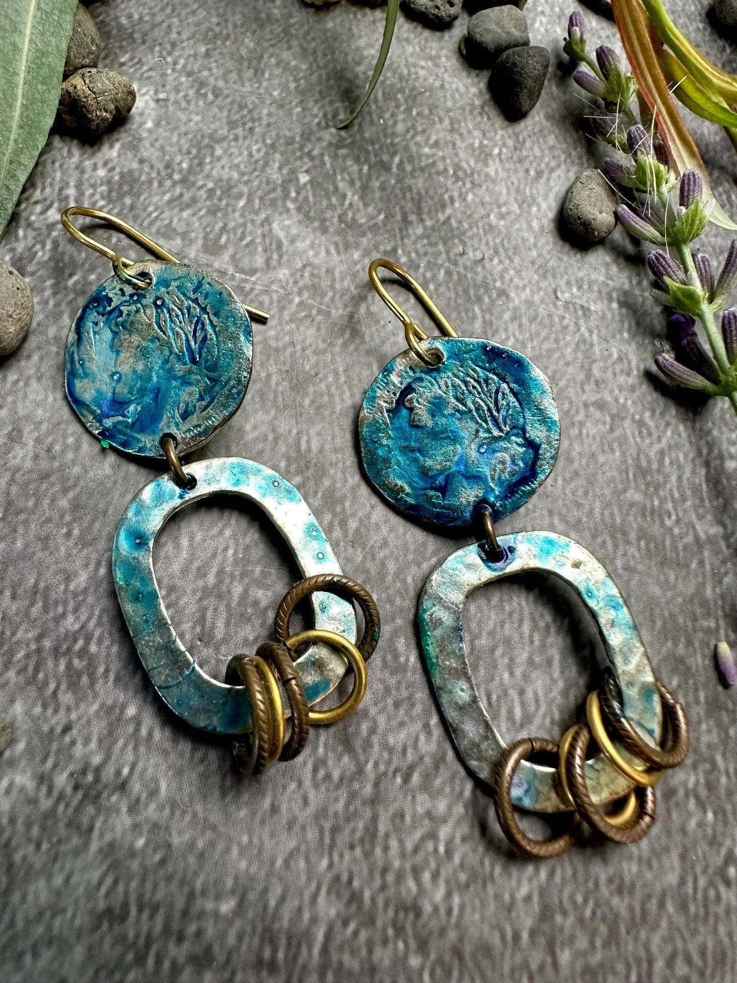 Silver Coin Double Drop Earrings- Bohemian Inspired