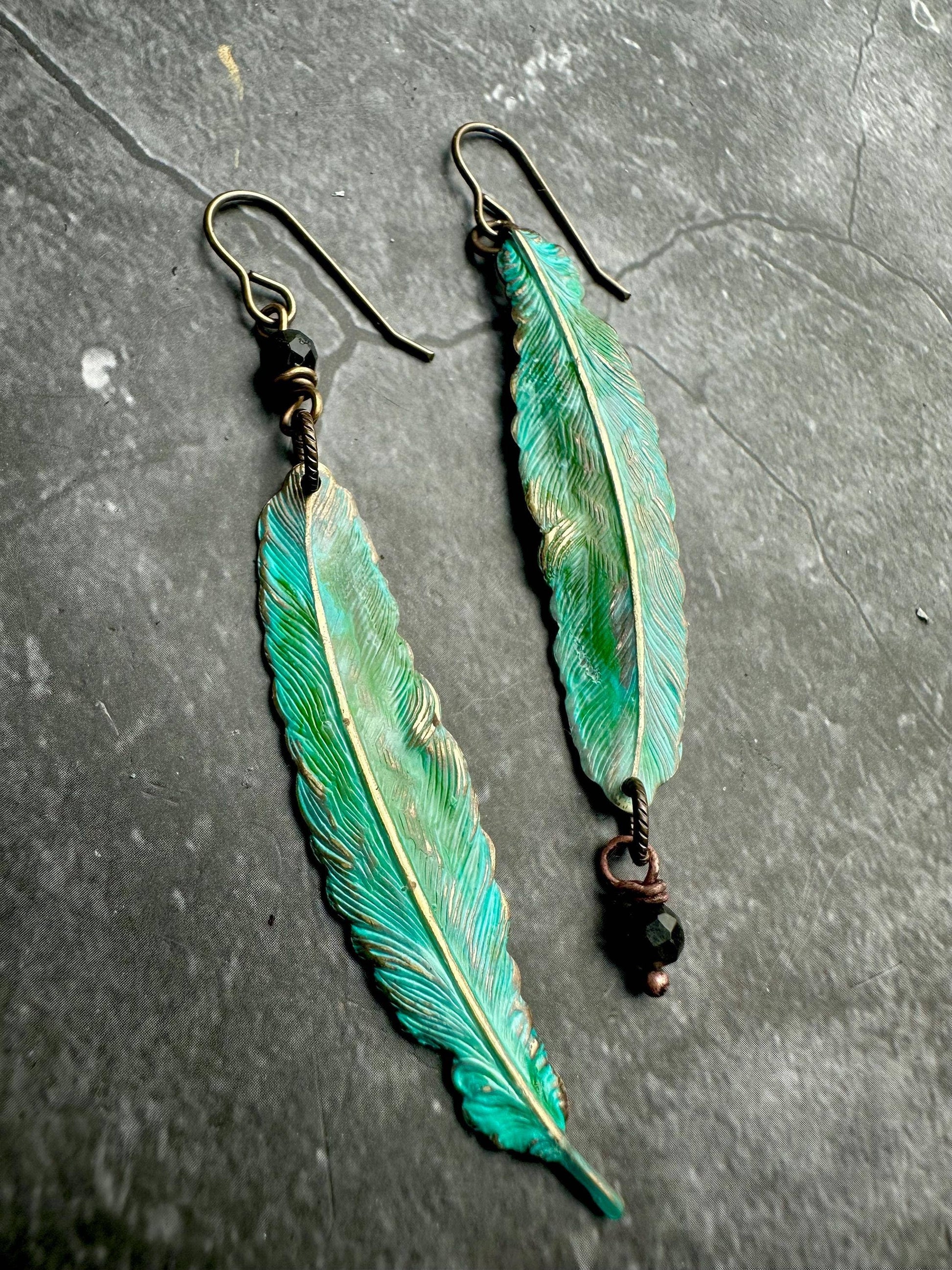 Rustic Feather Earrings