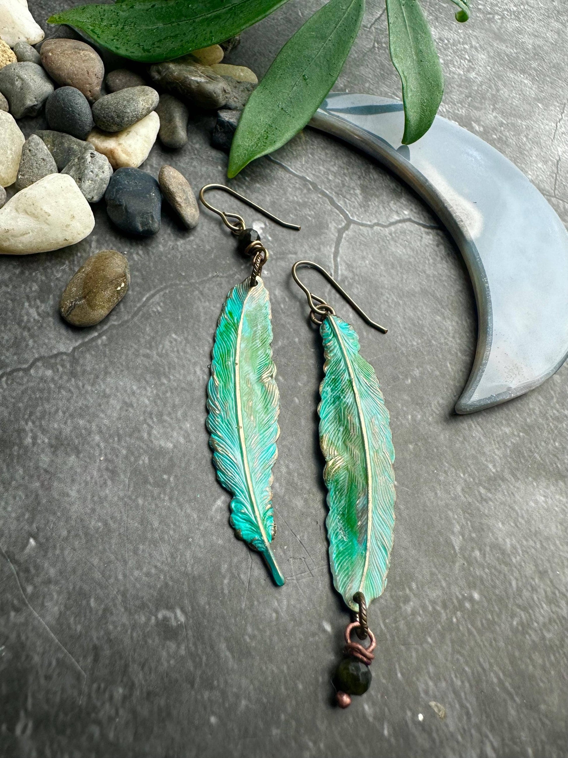 Rustic Feather Earrings
