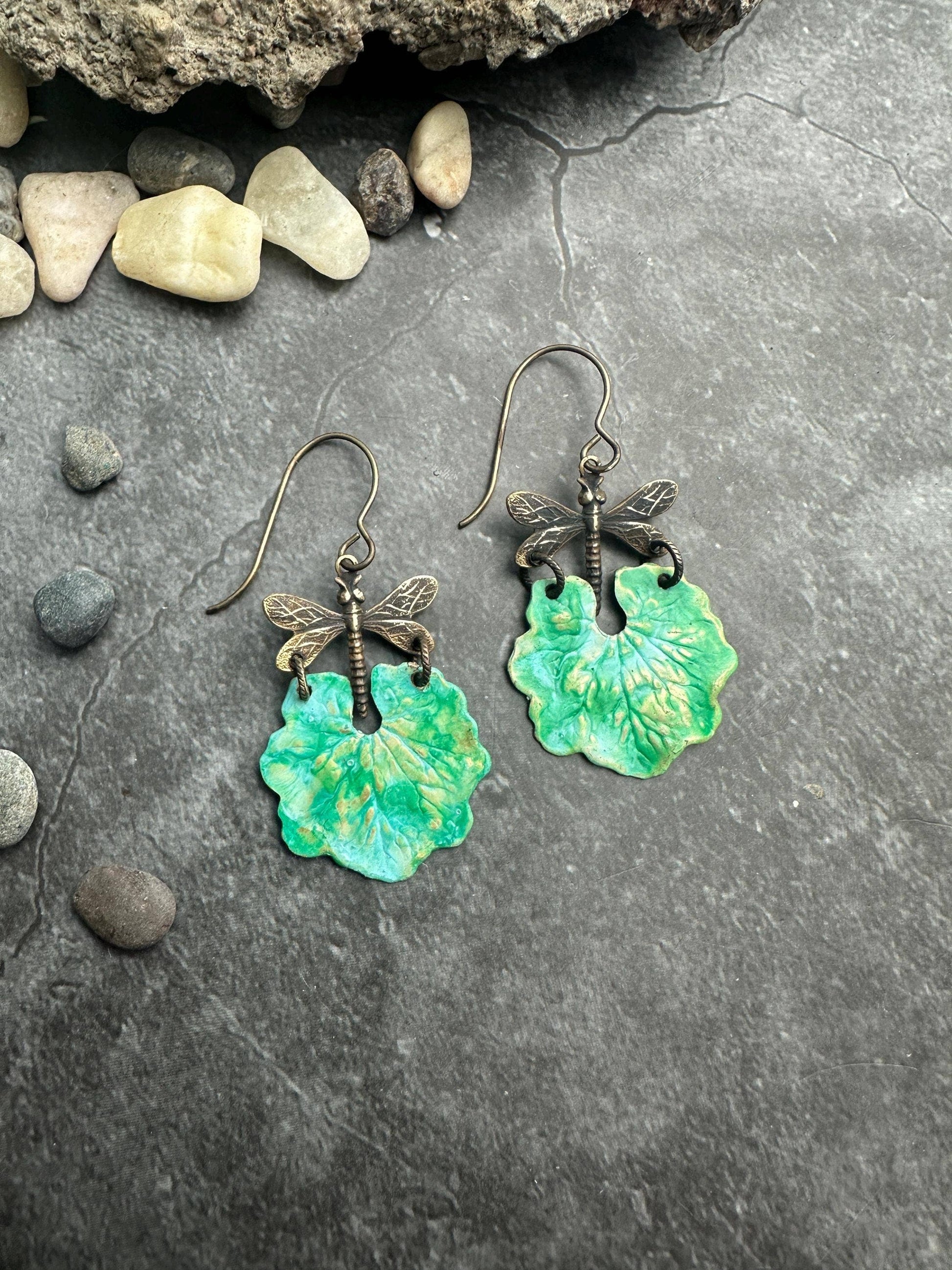 Dragonfly Garden Floral Statement Earrings