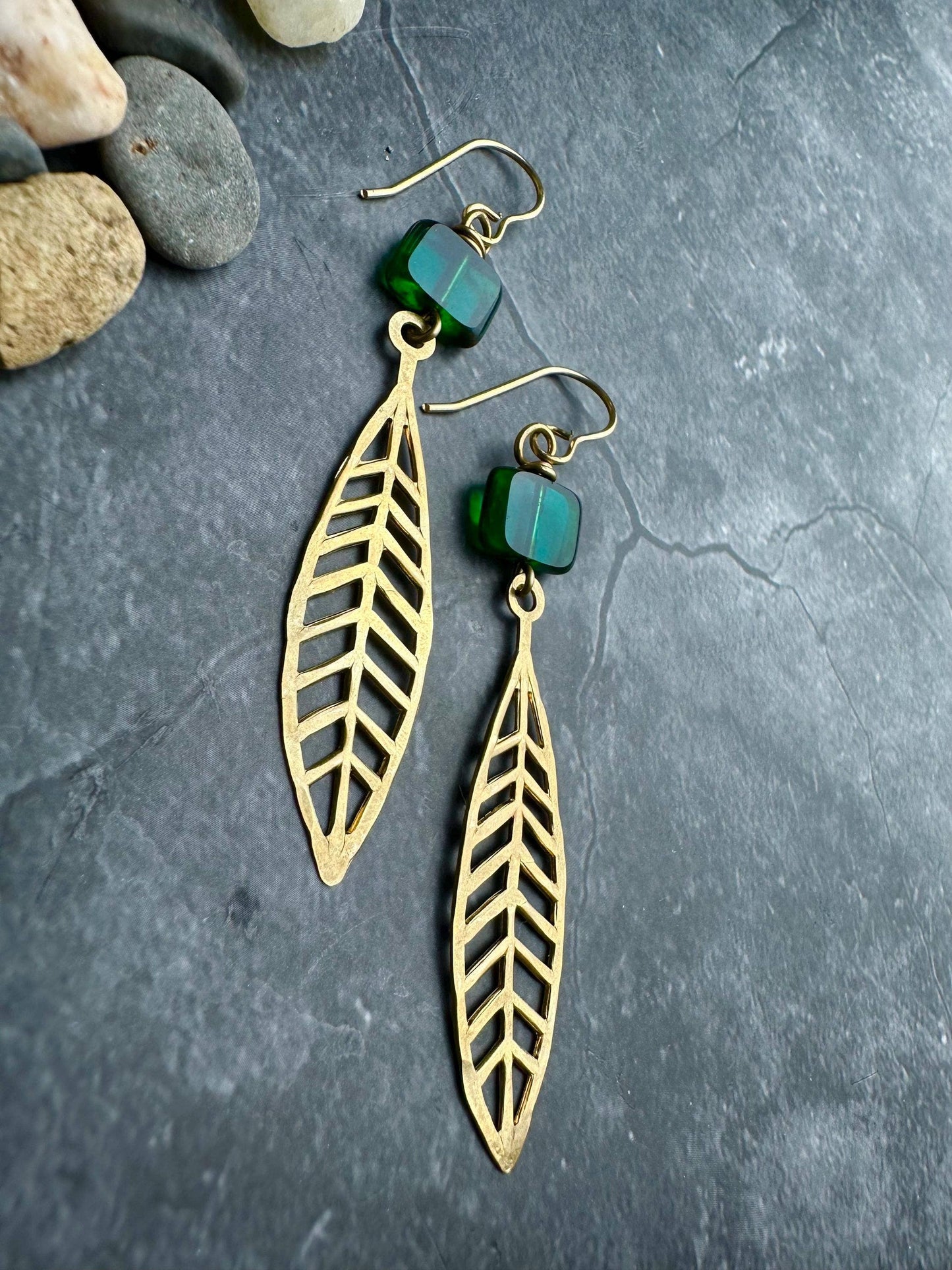 Modern Cutout Leaf Shape Earrings