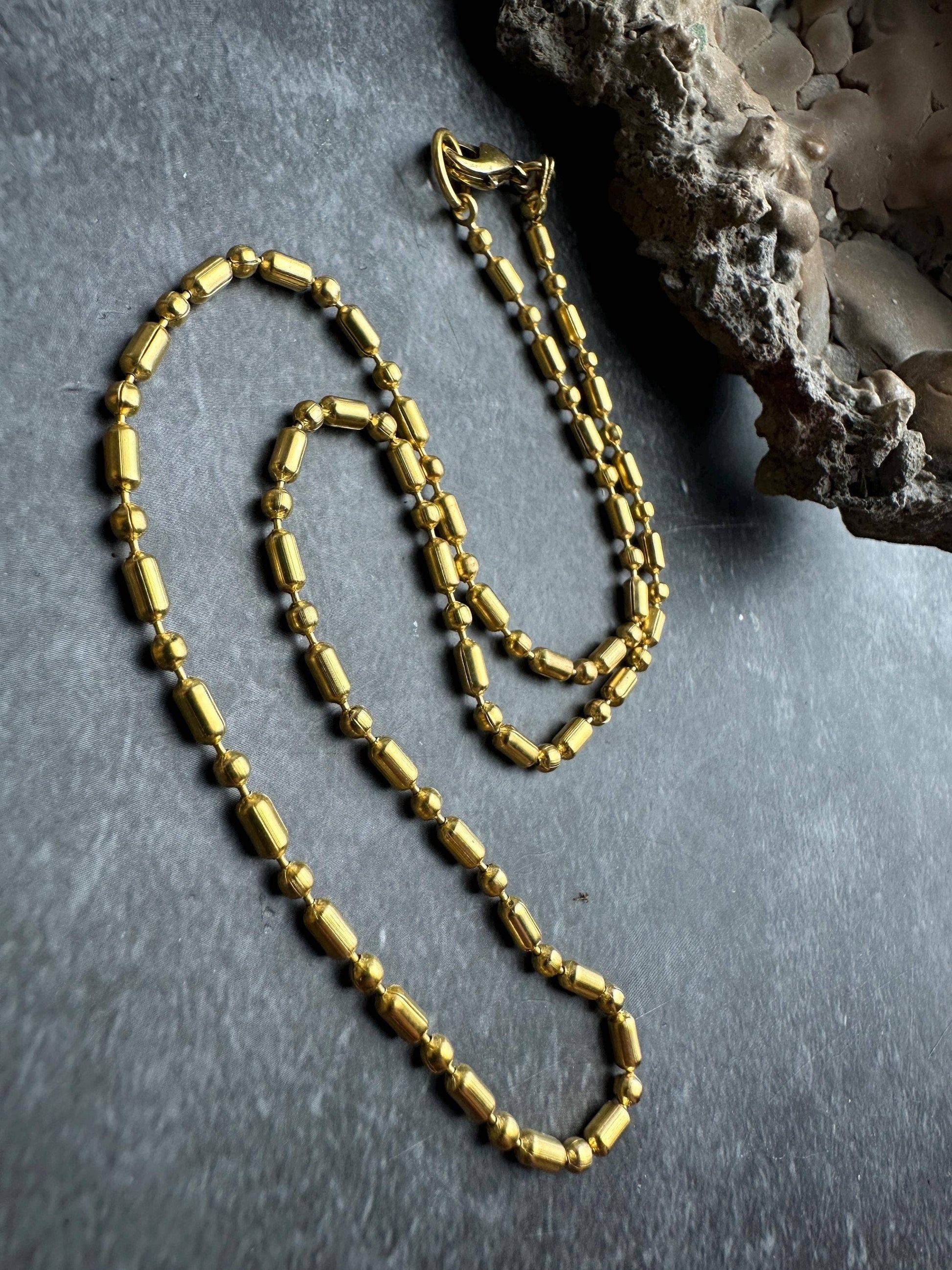Dainty Dots and Dashes Necklace - 10k Gold Plated Chain