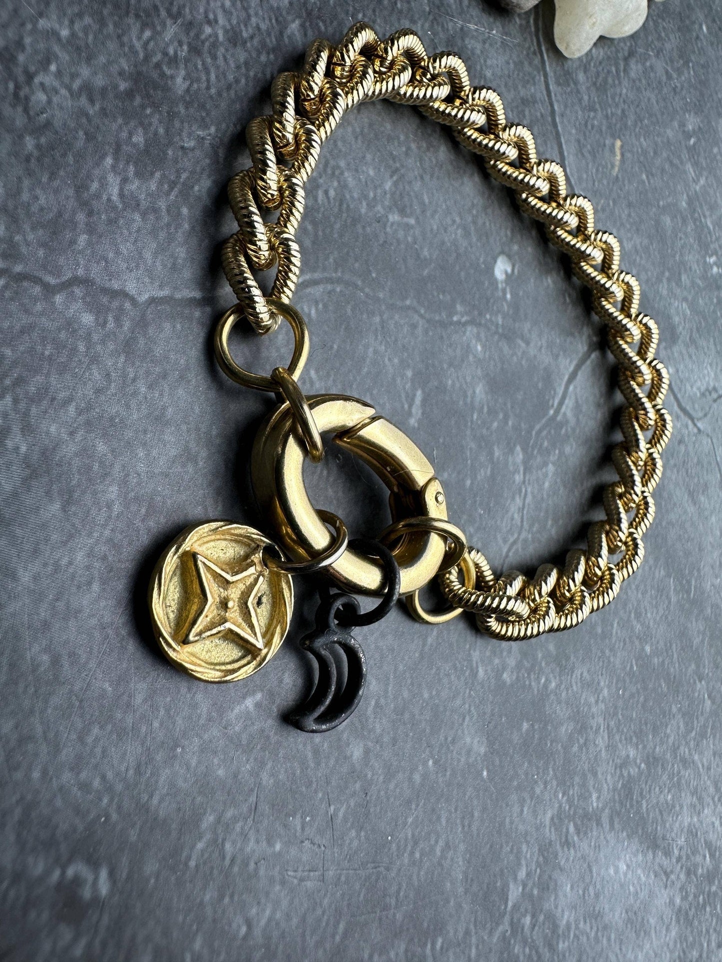 Star and Moon Charm Keeper Bracelet