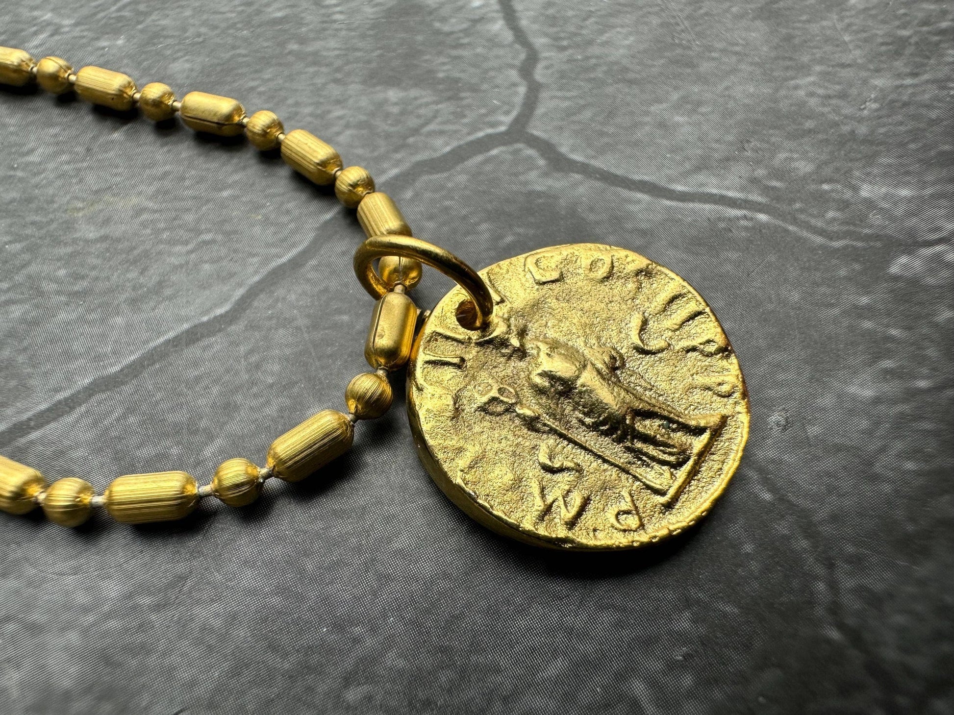 Minimal Mediterranean Coin Necklace