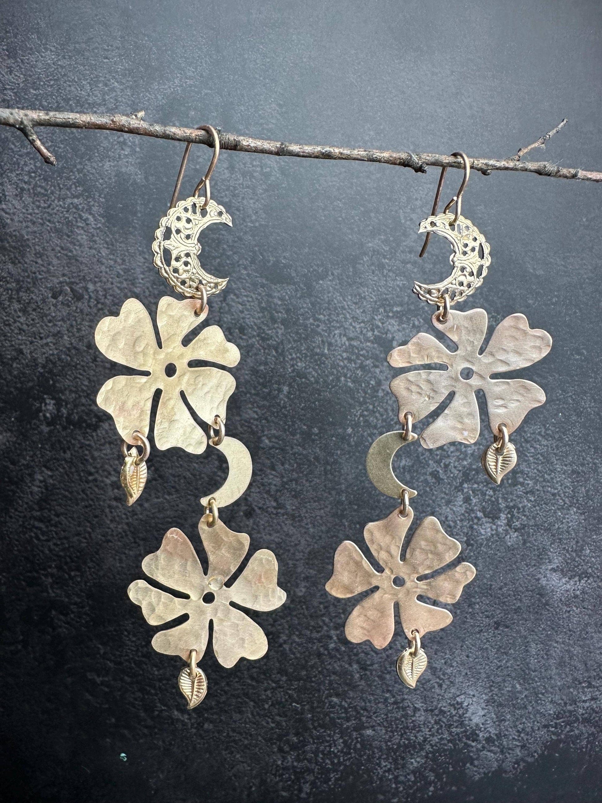 Moon Floral Earrings