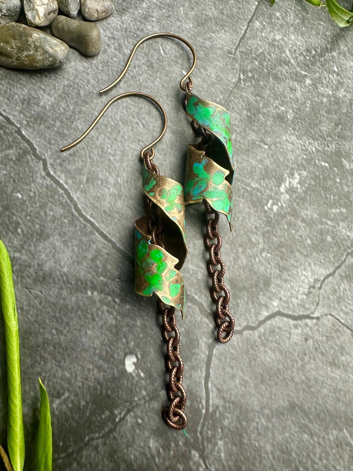 Verdigris Dangle Earrings