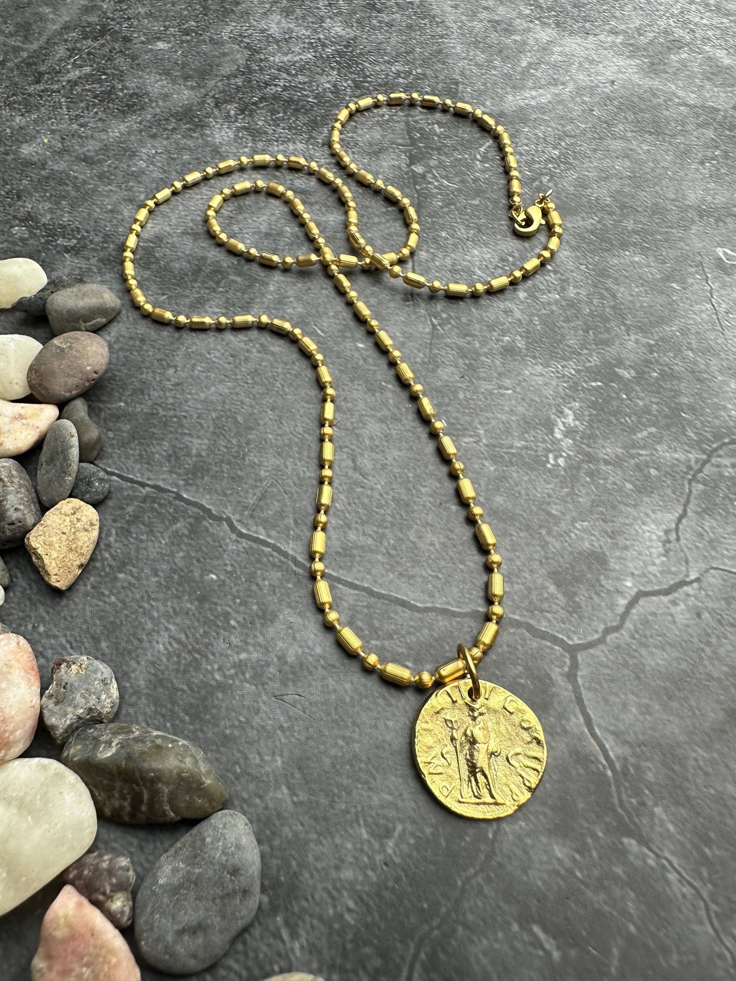 Minimal Mediterranean Coin Necklace