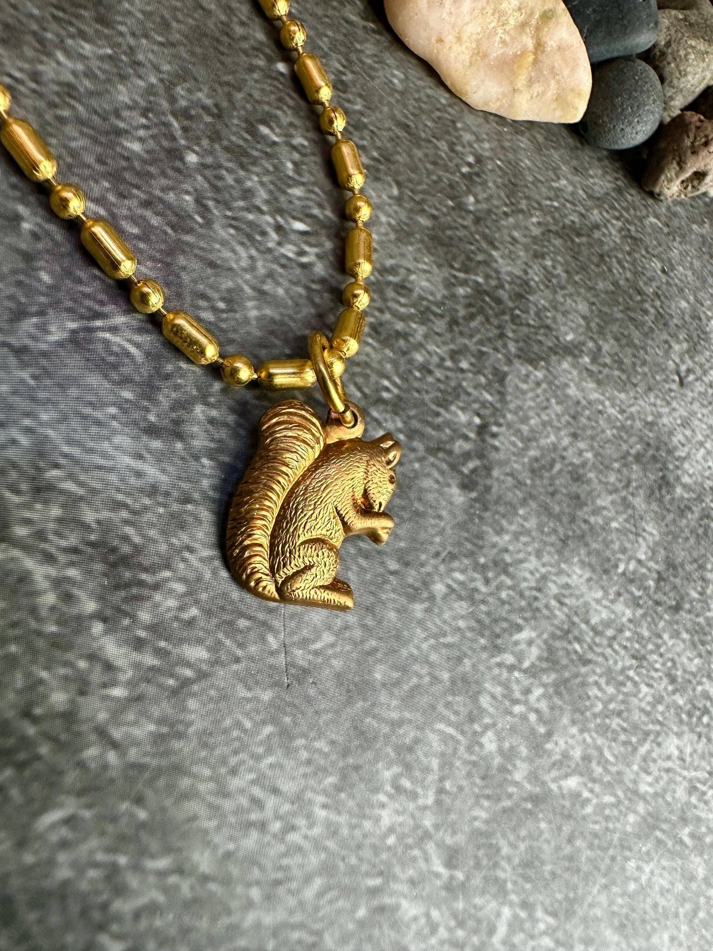 Gathering Squirrel Necklace