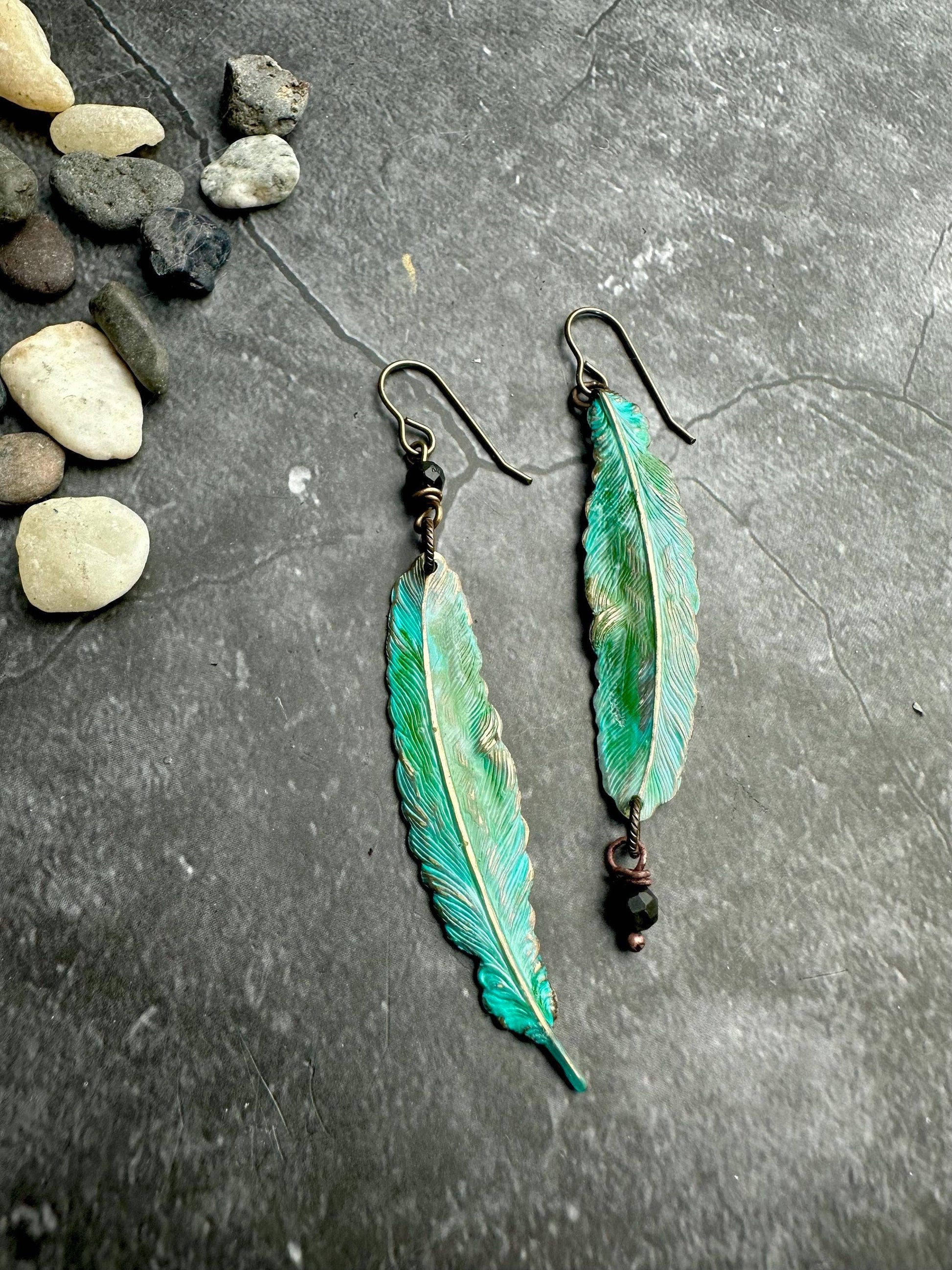 Rustic Feather Earrings