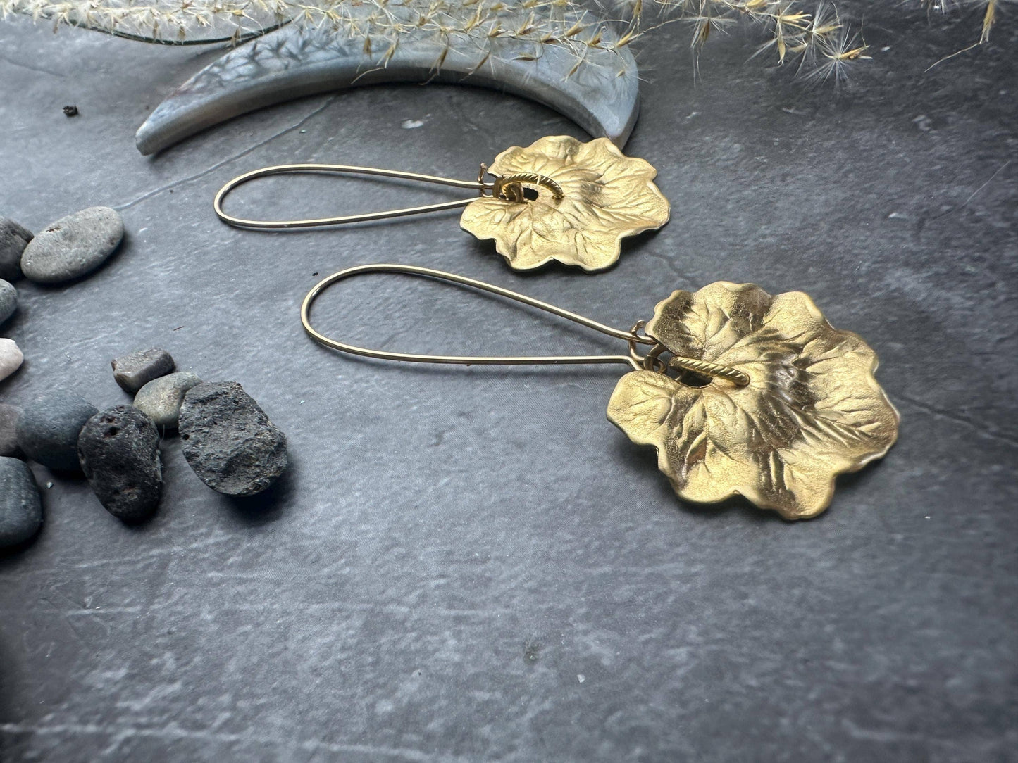 Handcrafted Leaf Dangle Earrings