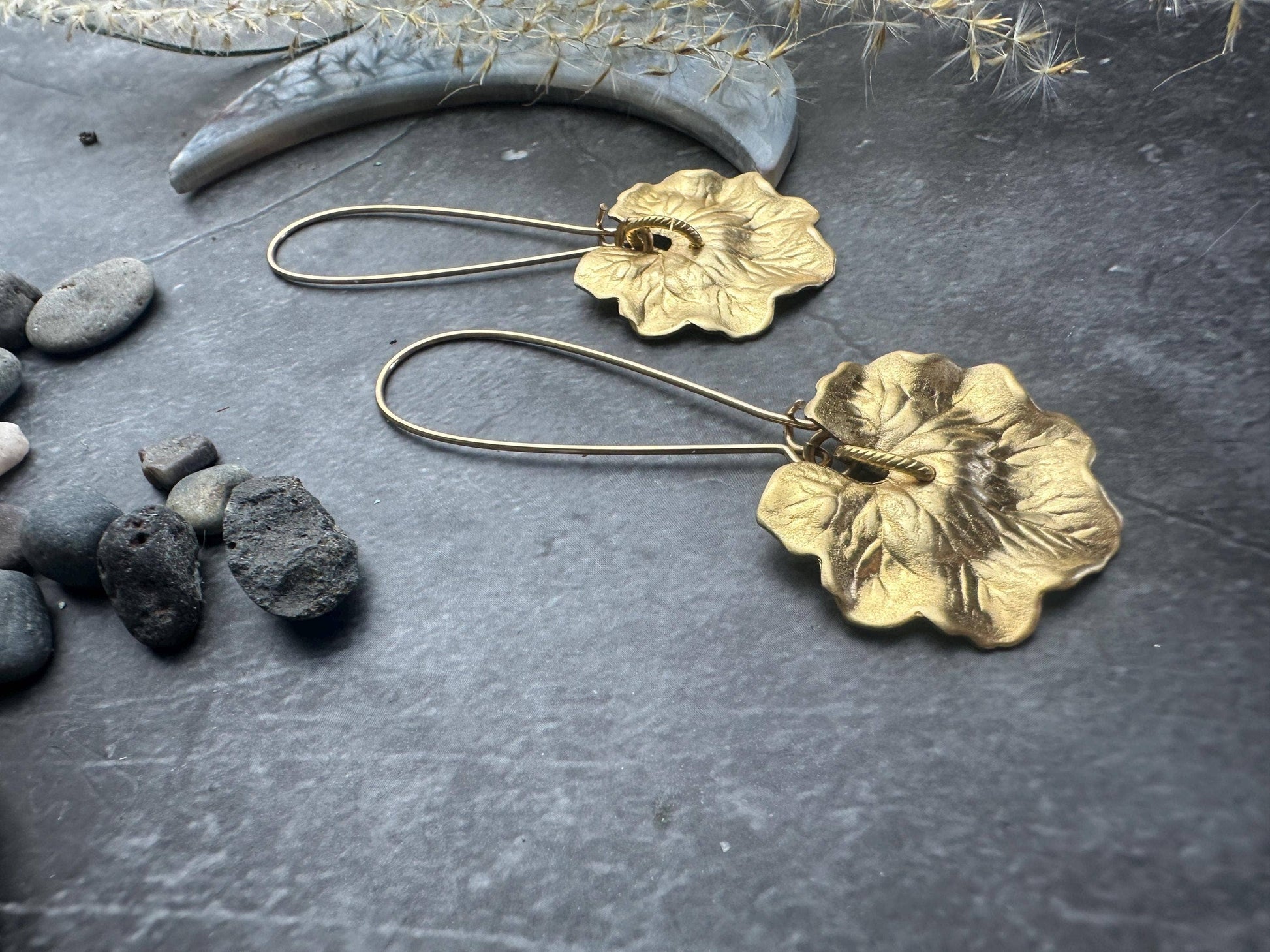Handcrafted Leaf Dangle Earrings