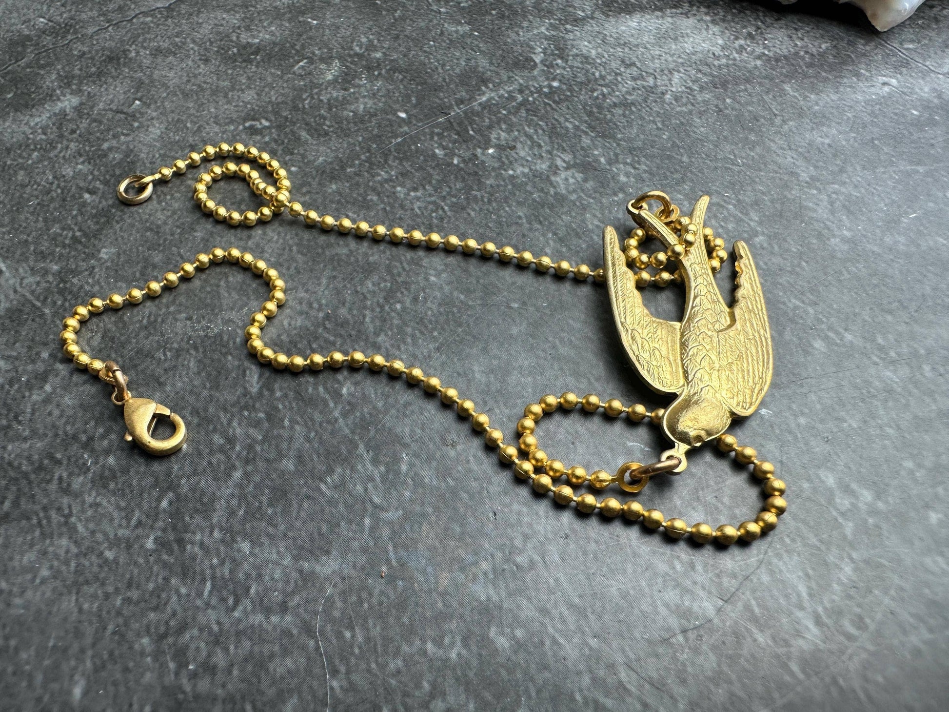 Enchanting Brass Bird Choker