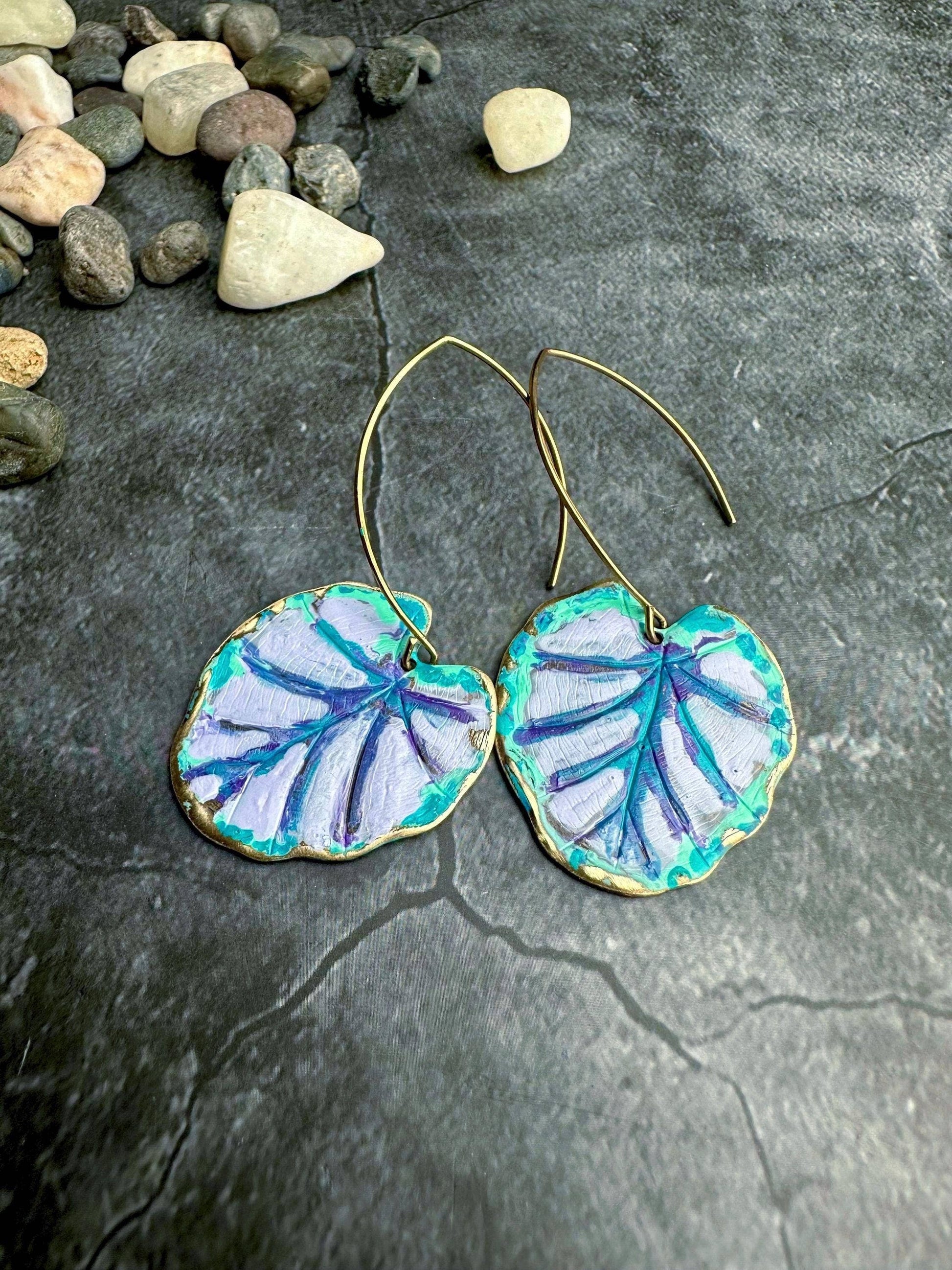Tropical Leaf Enamel Earrings