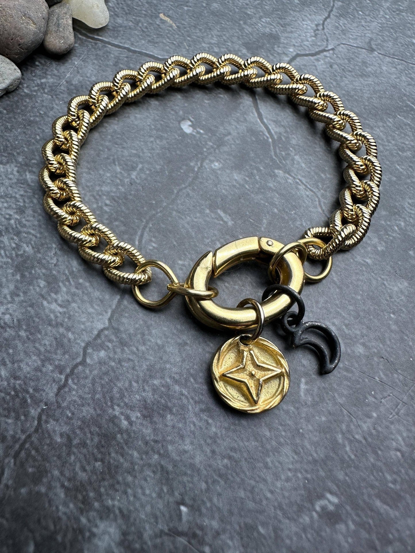 Star and Moon Charm Keeper Bracelet