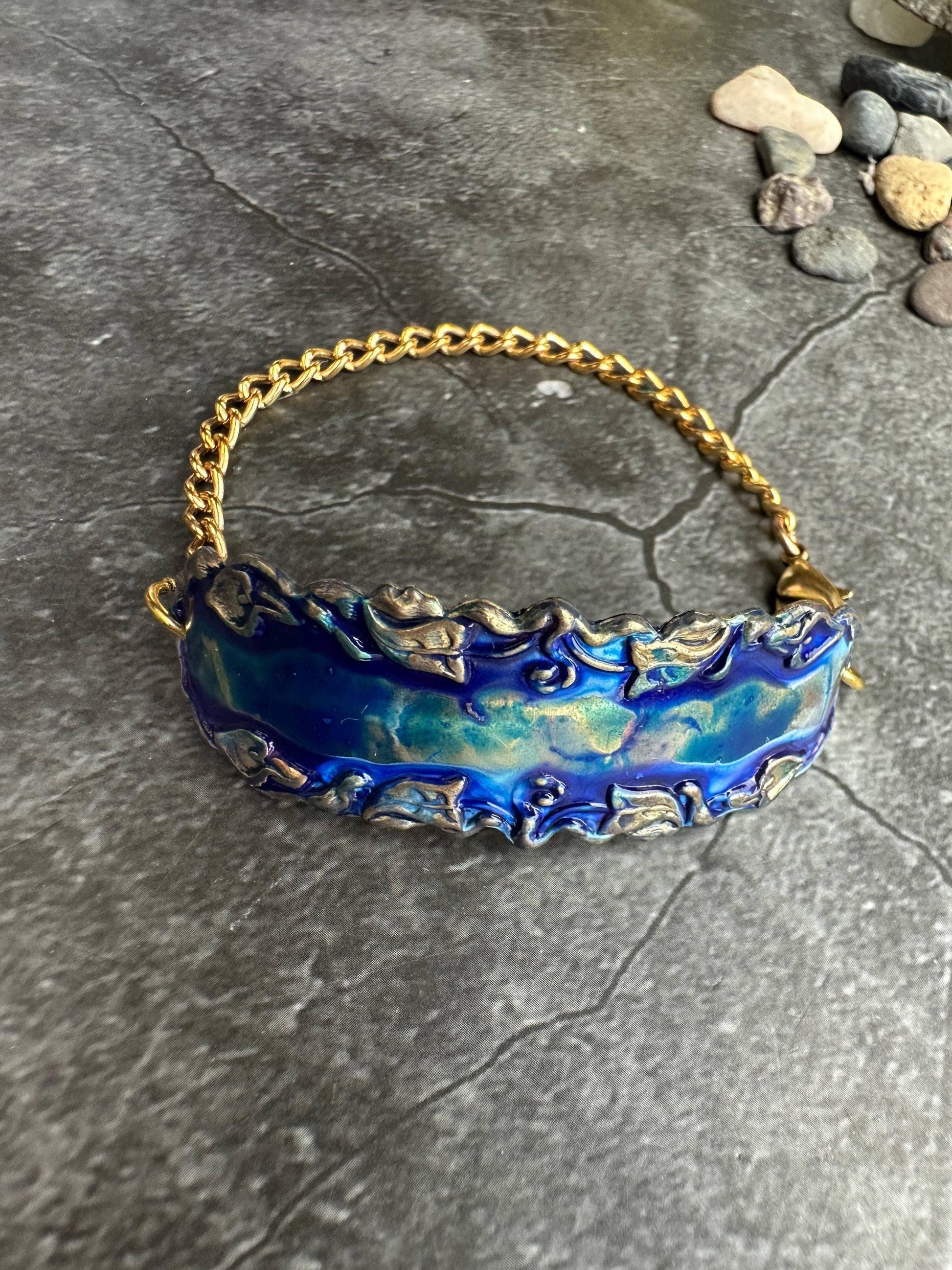Lily Vine Bracelet - Solid Brass & Hand Patina