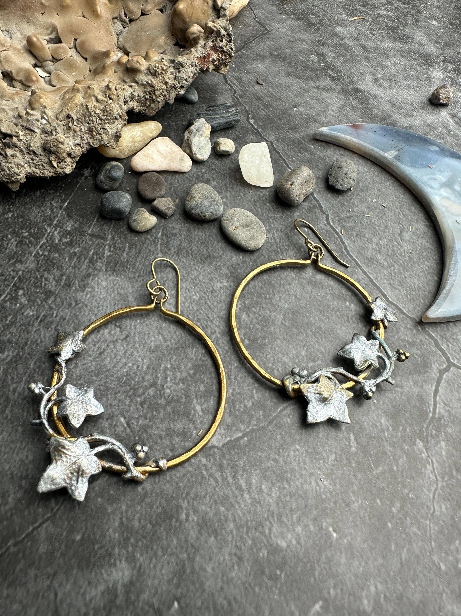 Artisan Entwined Vines Hoop Earrings