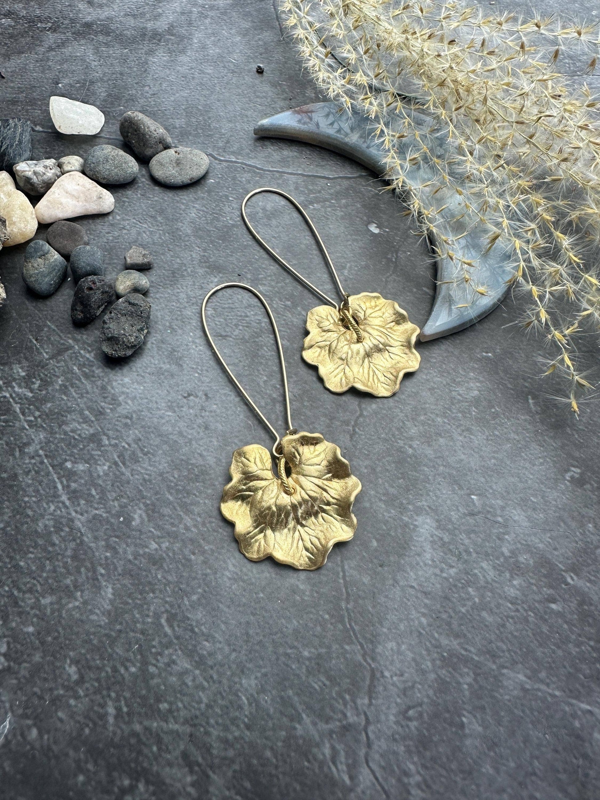 Handcrafted Leaf Dangle Earrings
