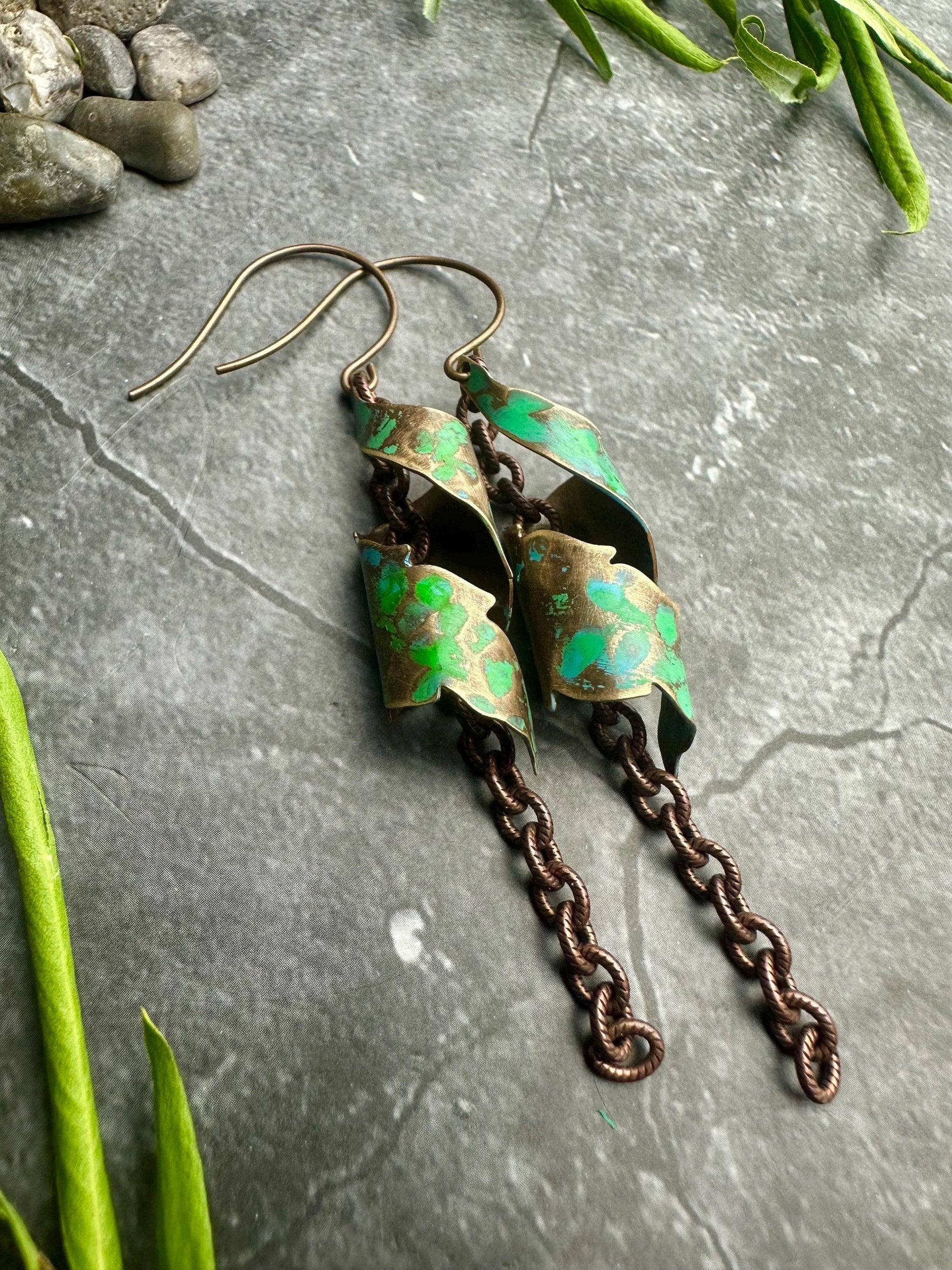 Verdigris Dangle Earrings