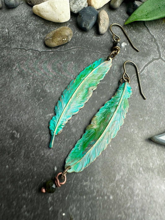 Rustic Feather Earrings