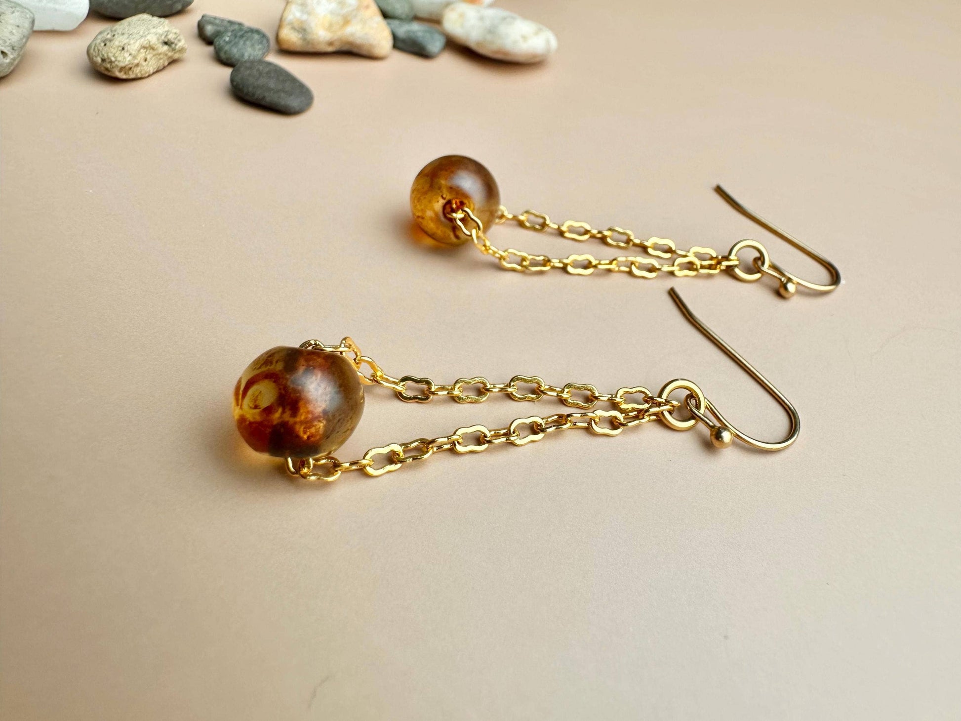 Earthen Sphere Art Glass Earrings