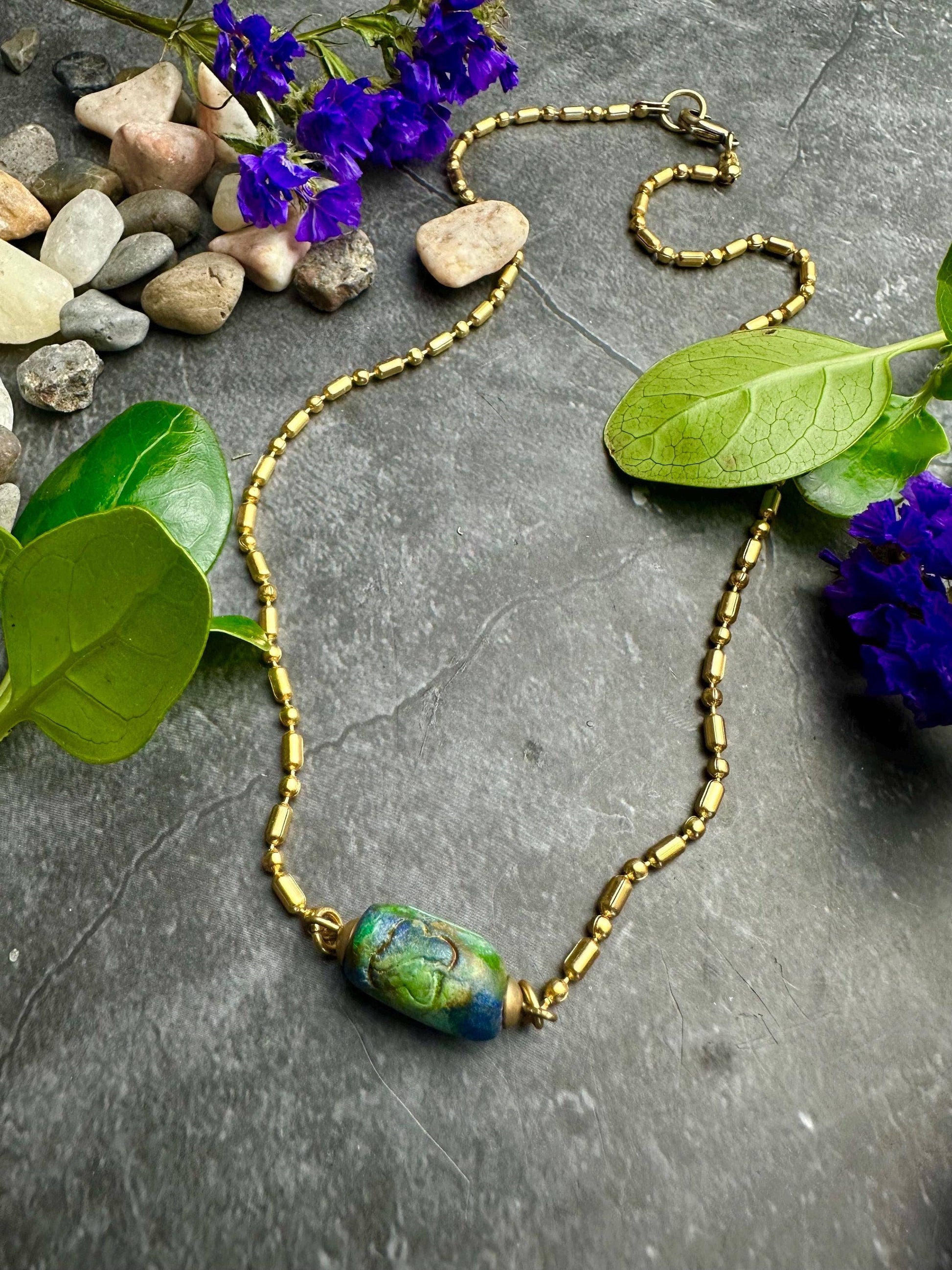 Trade Bead Necklace - hand Painted